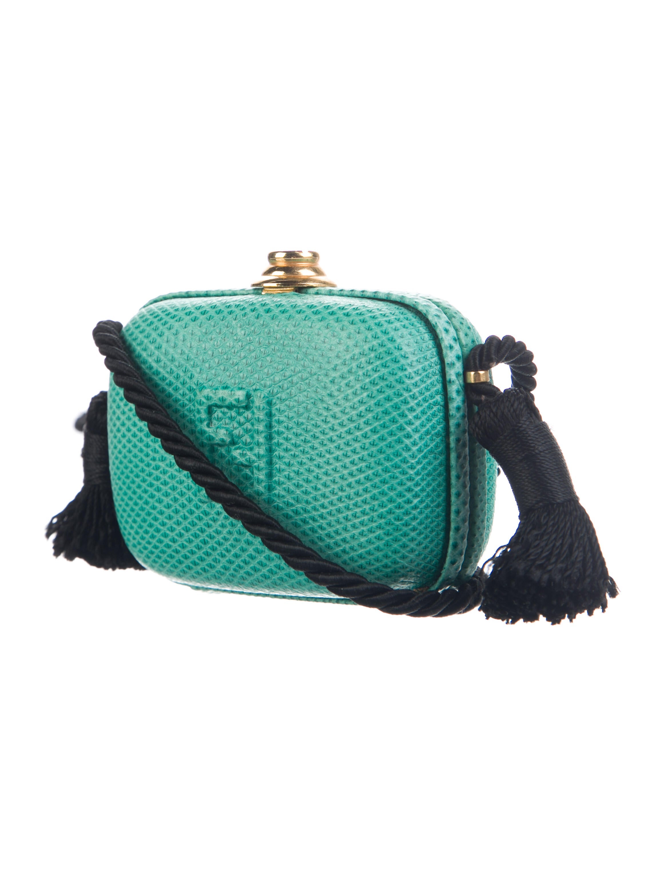 Fendi Vintage Karung Mini Crossbody Bag Blue Crossbody Bags, Handbags