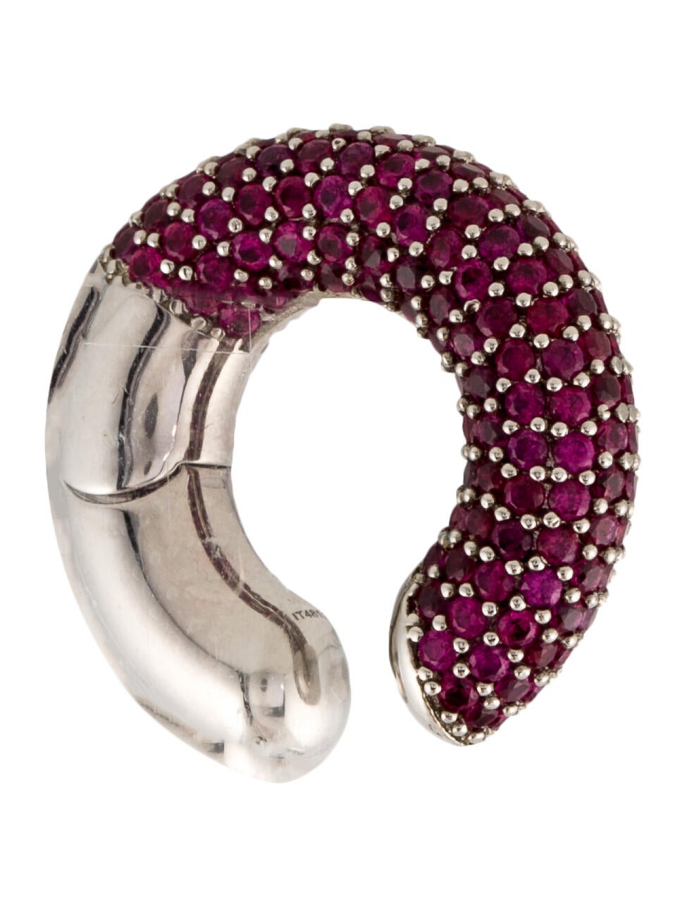 Fendi Crystal Fendioops Ear Cuffs SilverTone Metal Ear Cuff