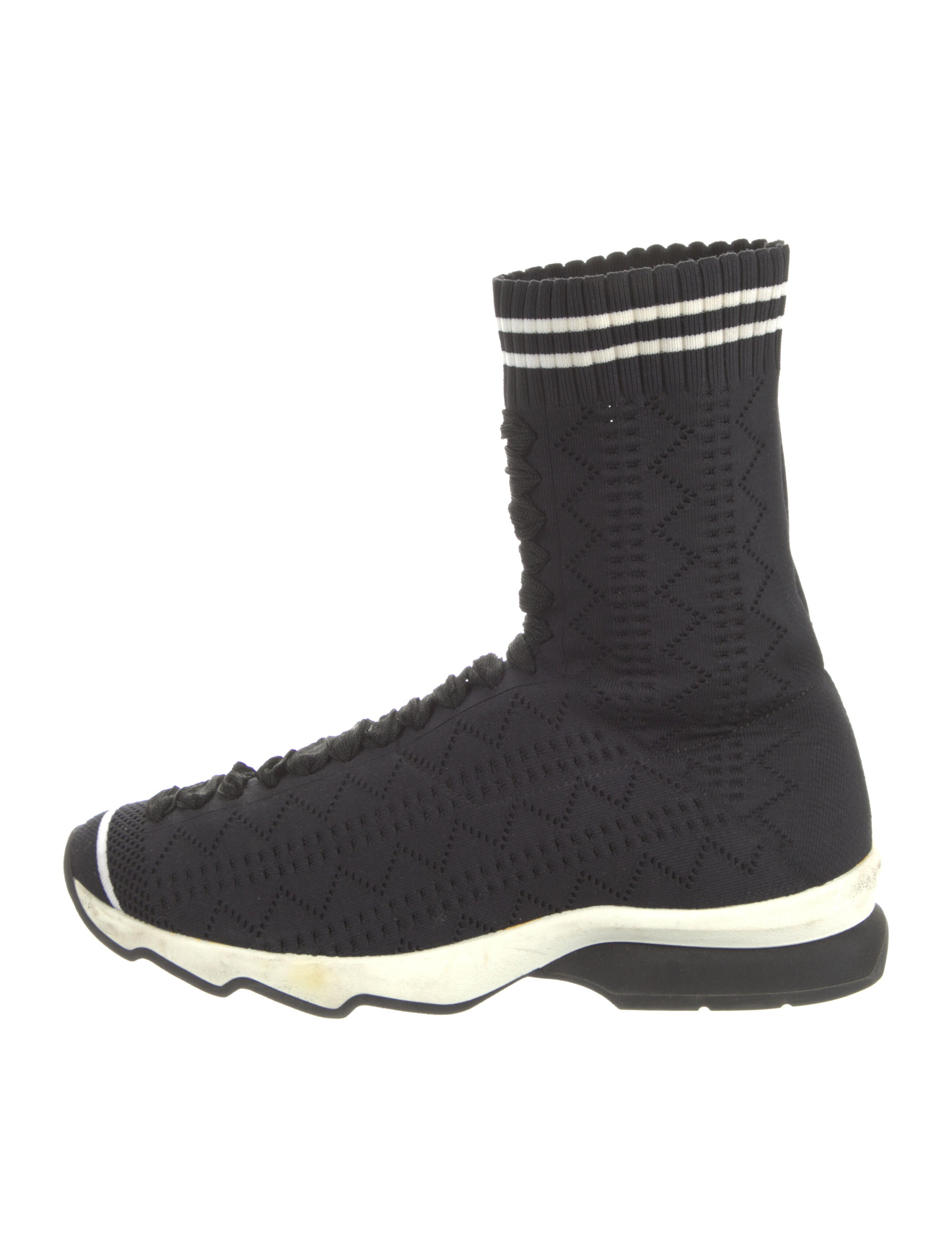 Fendi Sock Sneakers Black Sneakers, Shoes FEN231601 The RealReal