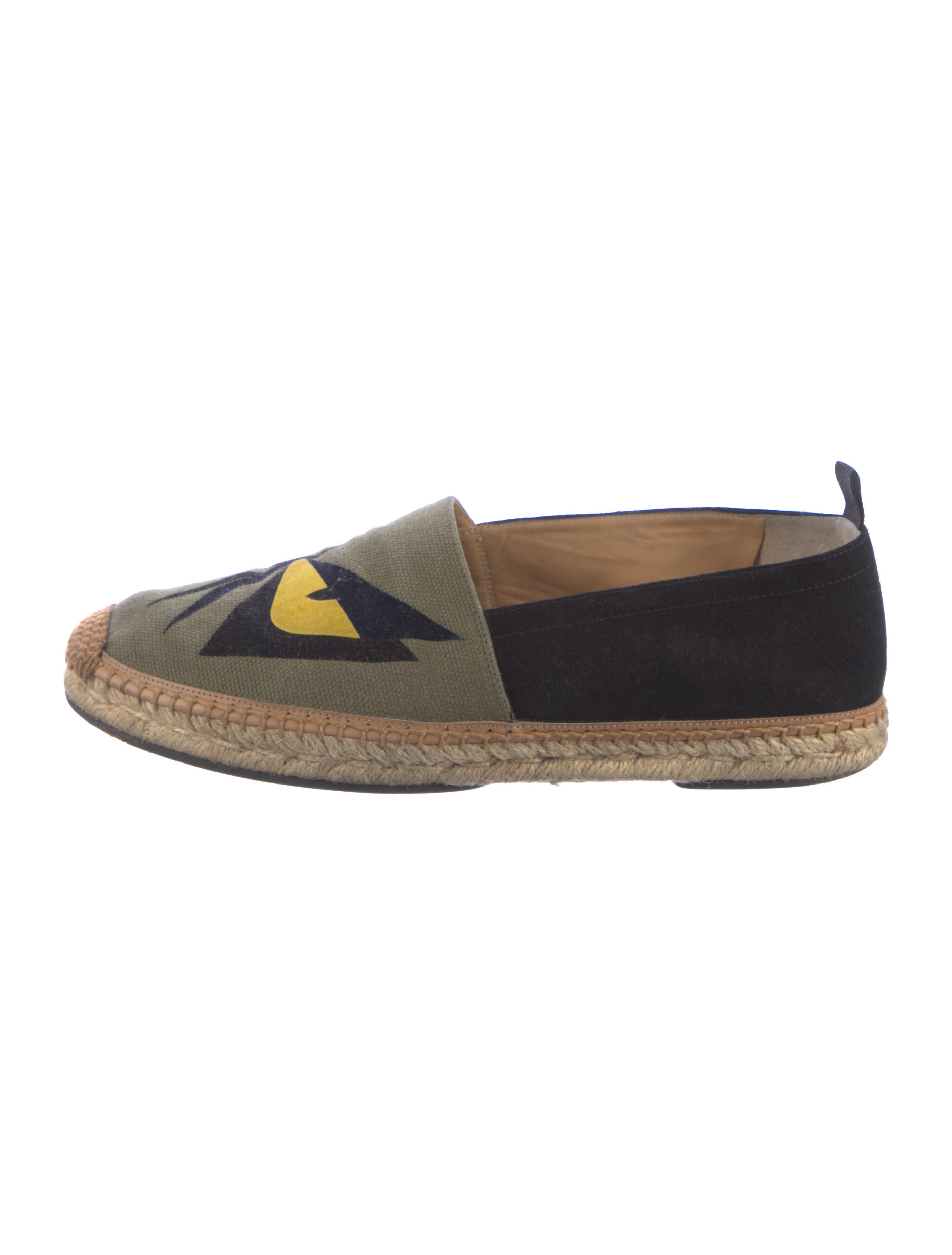 Fendi Canvas Graphic Print Espadrilles Green Espadrilles, Shoes