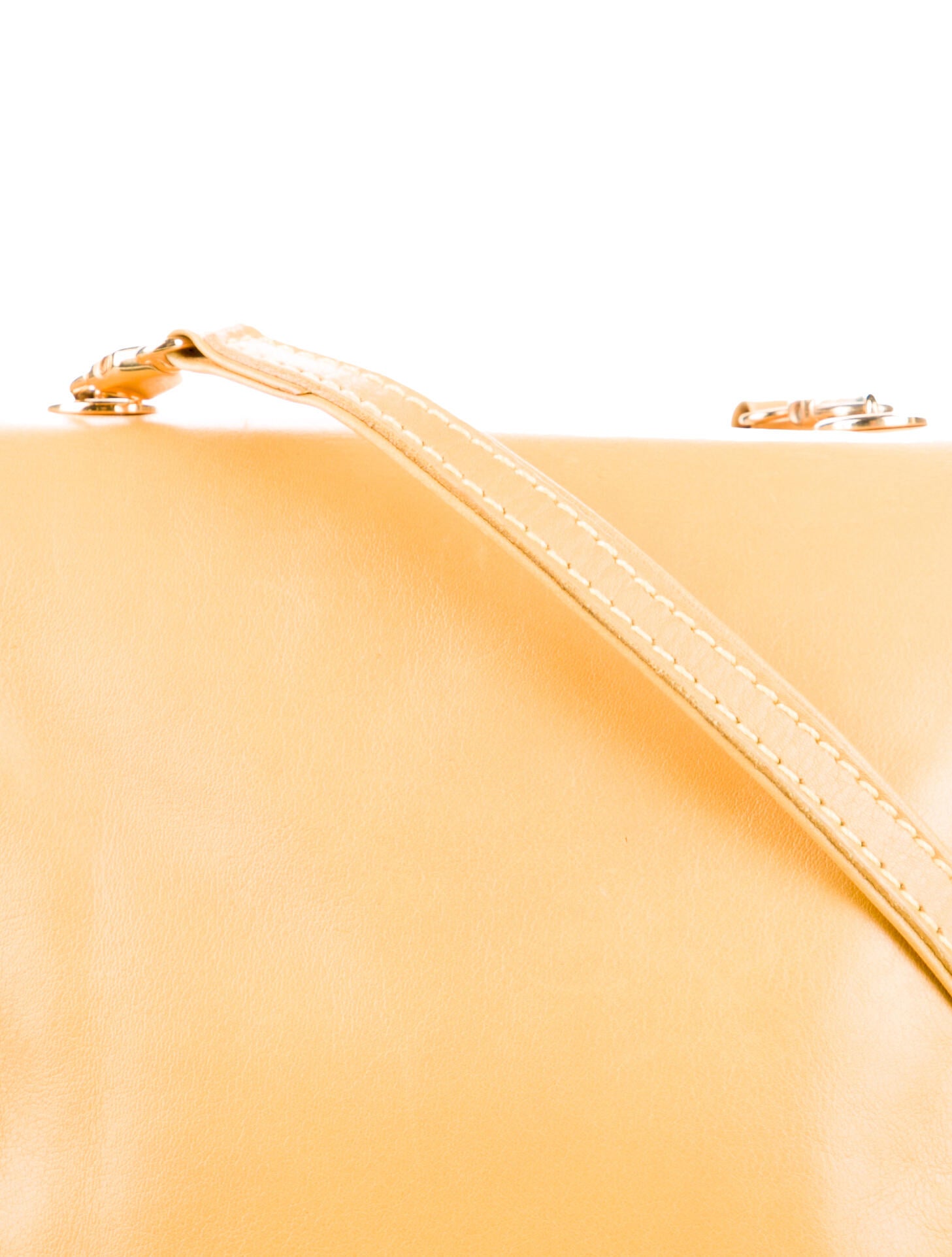 Fendi Vintage Leather Shoulder Bag Yellow Shoulder Bags, Handbags