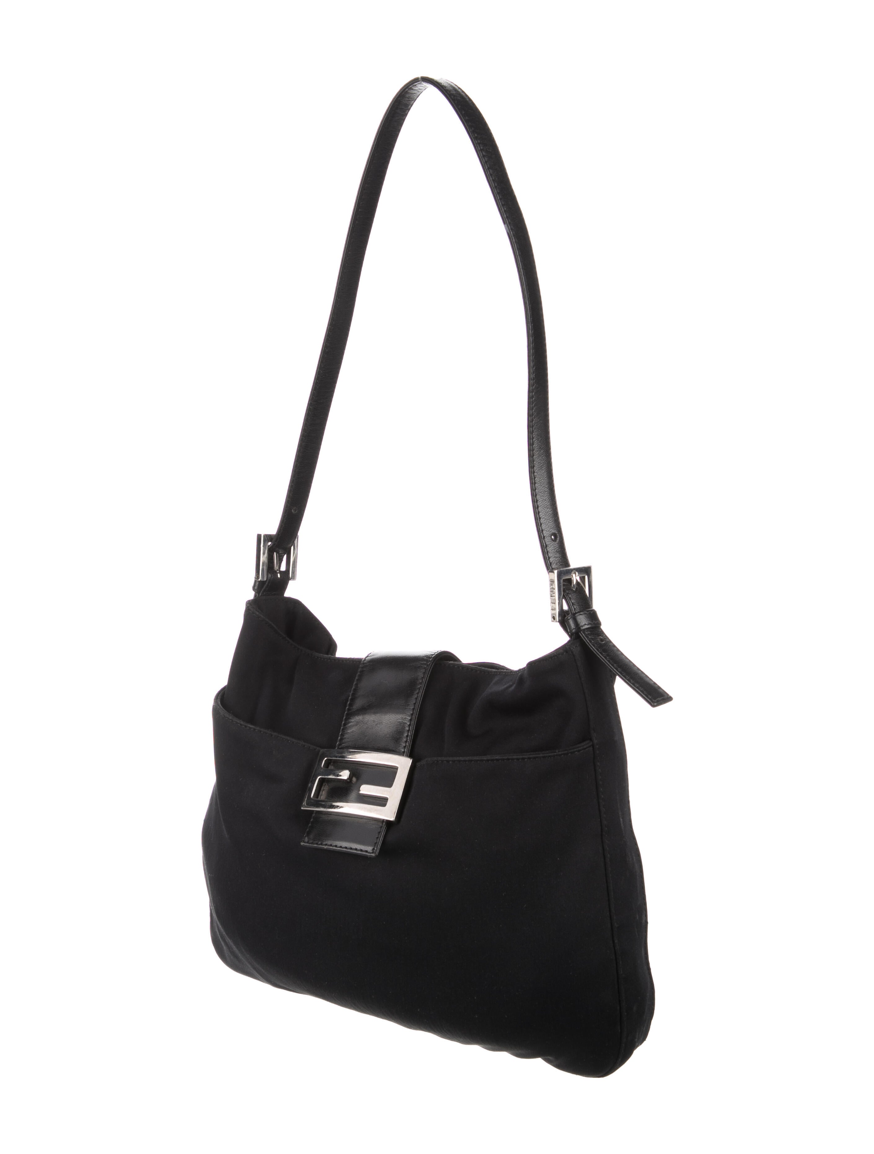 Fendi Vintage Neoprene Shoulder Bag Black Shoulder Bags, Handbags