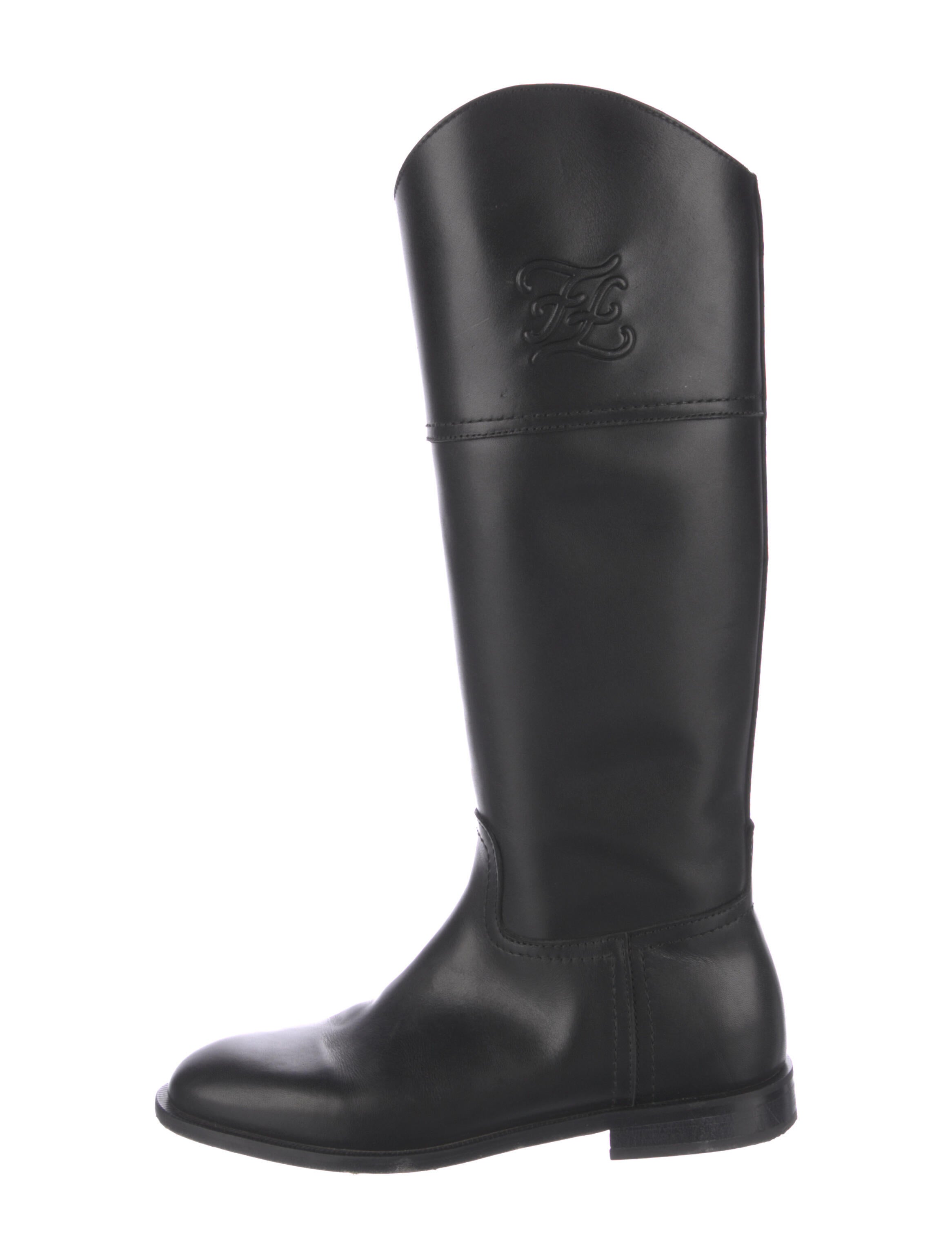 Fendi Leather Riding Boots Black Boots, Shoes FEN236894 The RealReal