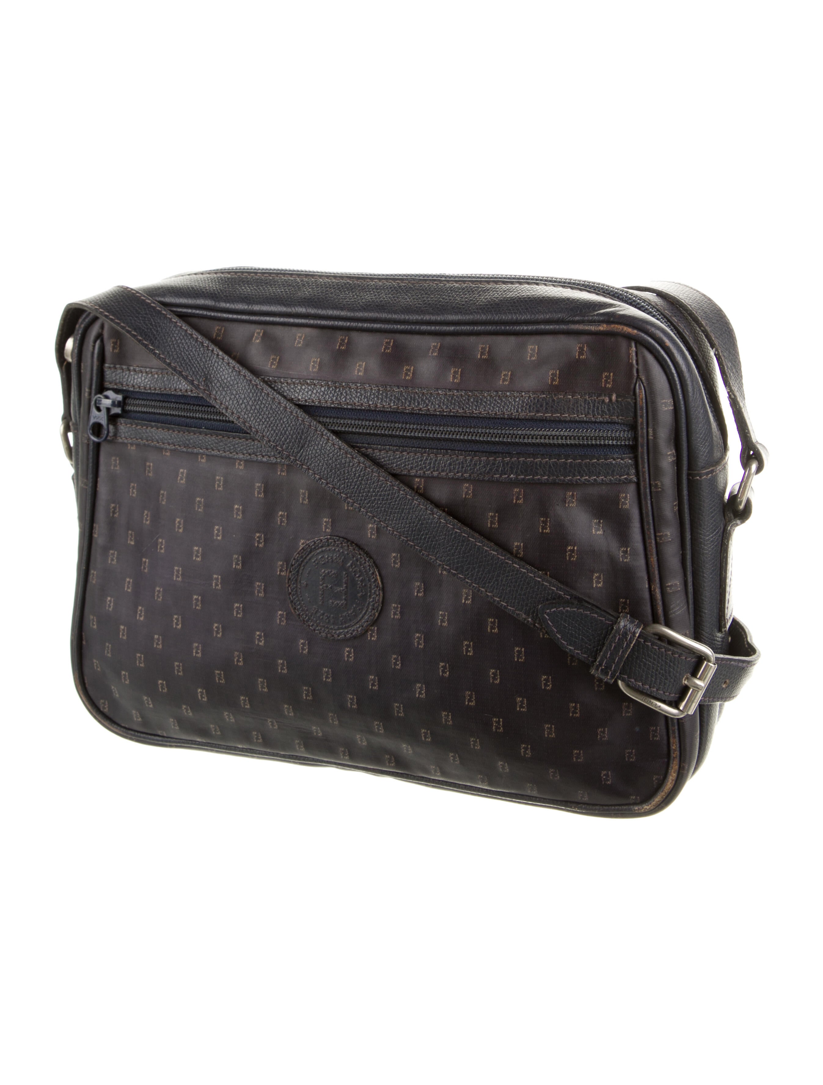 Fendi Vintage Logo Crossbody Bag Blue Crossbody Bags, Handbags