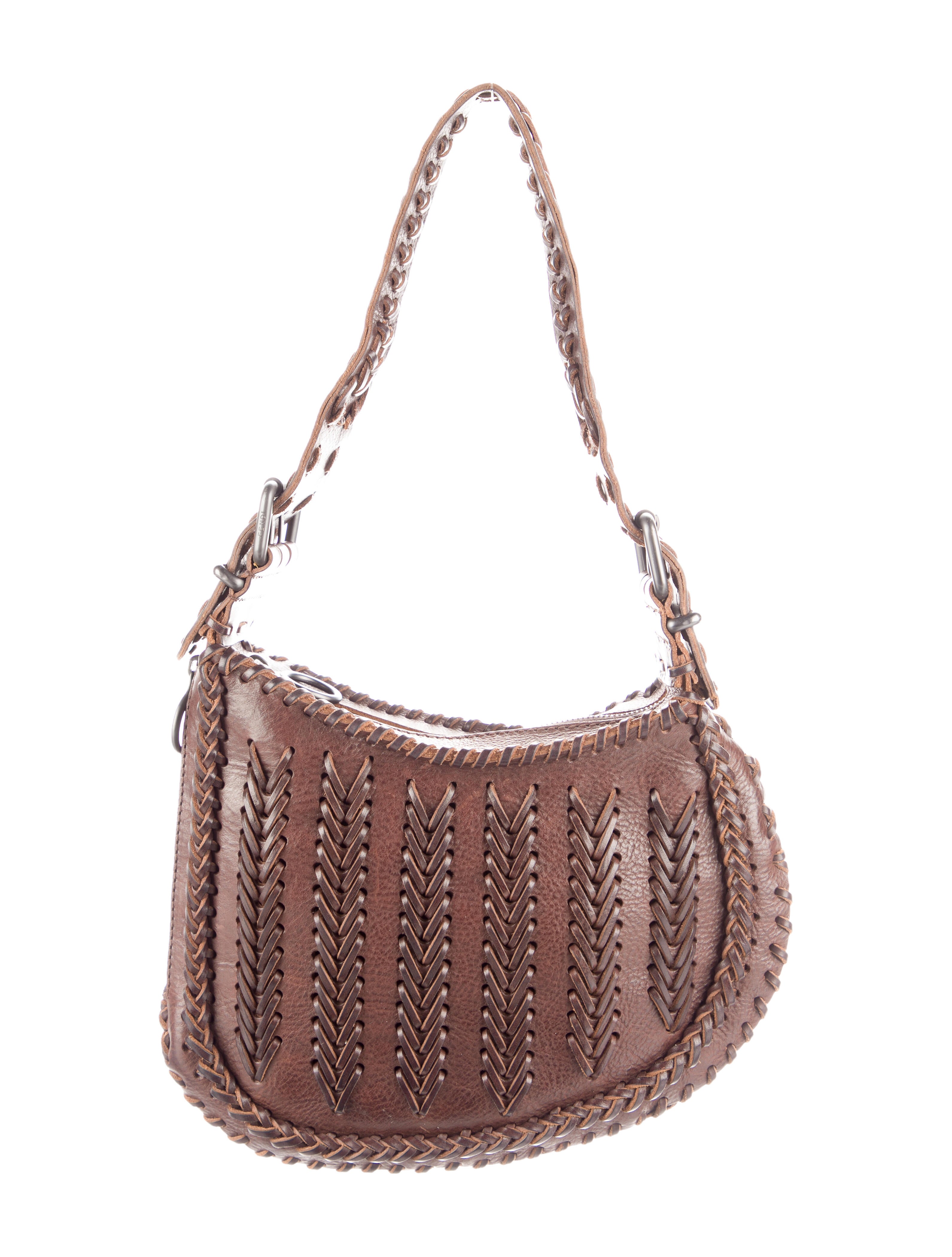 Fendi Whipstitch Oyster Bag - Brown Shoulder Bags, Handbags