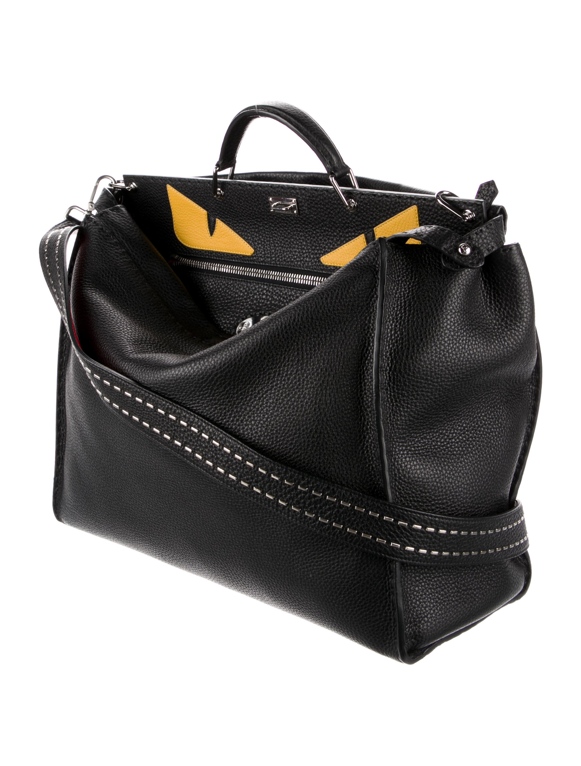 Fendi Large Selleria Monster Peekaboo Bag Black Totes, Bags