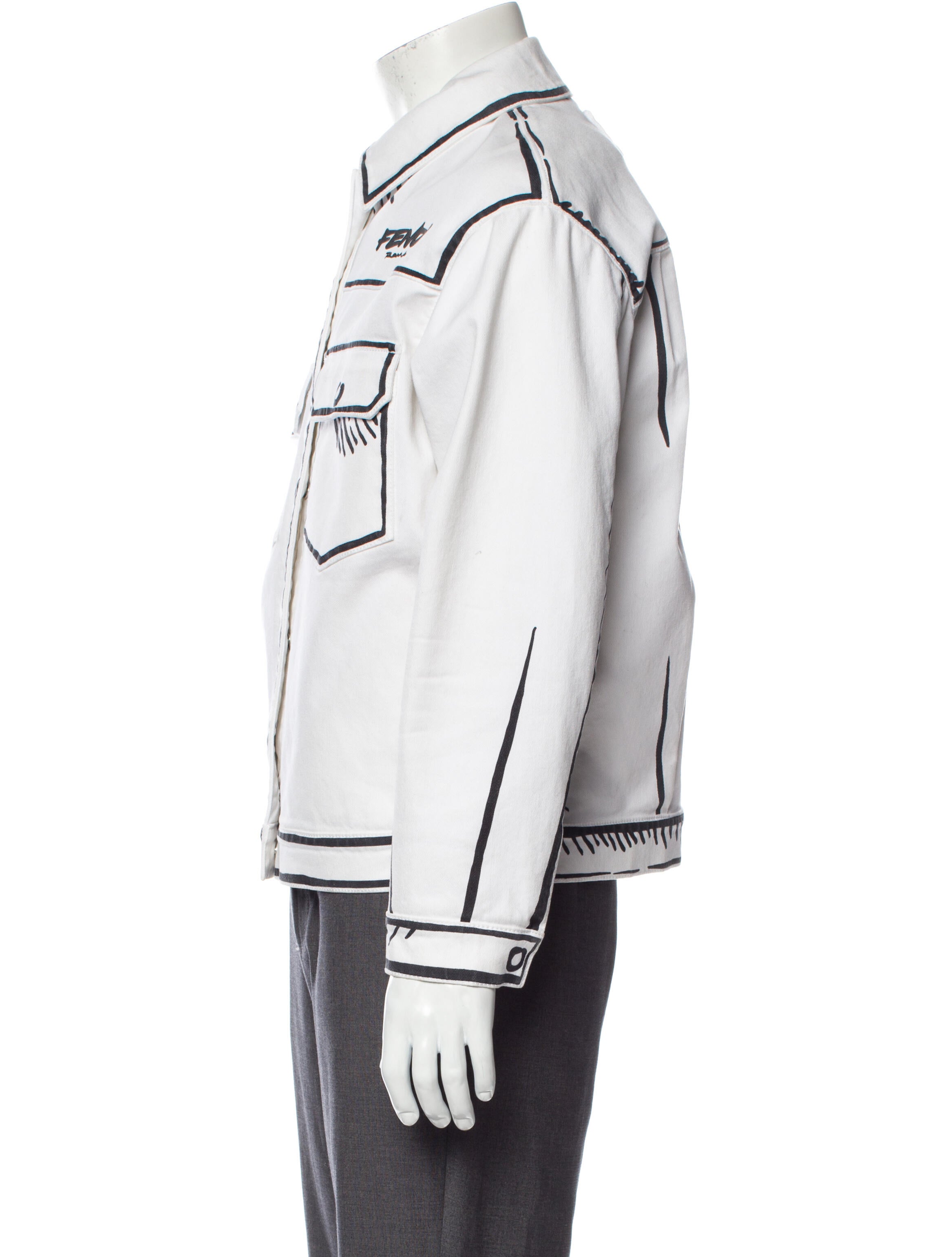 Fendi x Joshua Vides Graphic Print Moto Jacket