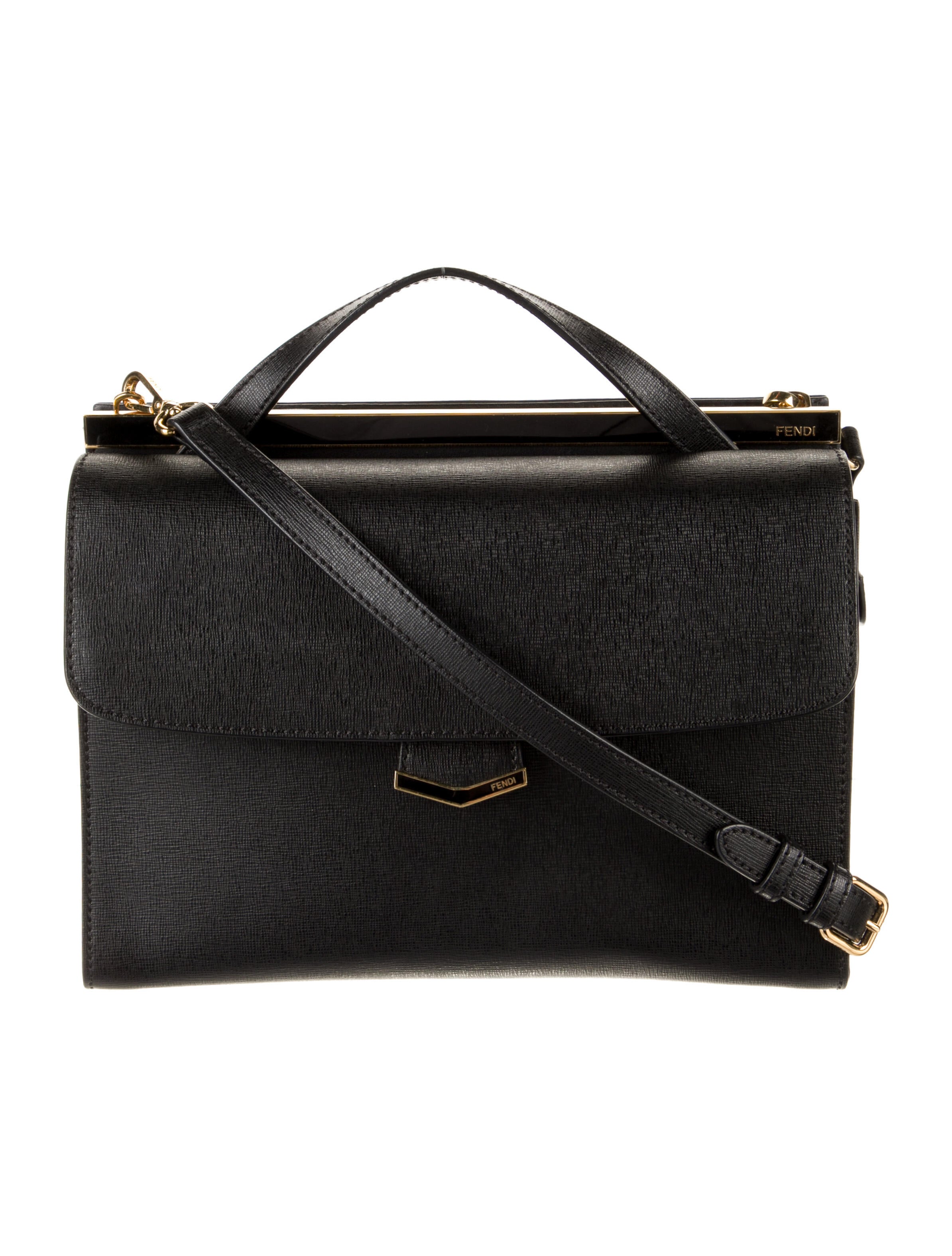 Fendi Small Du Jour Star Bag Black Handle Bags, Handbags FEN232102