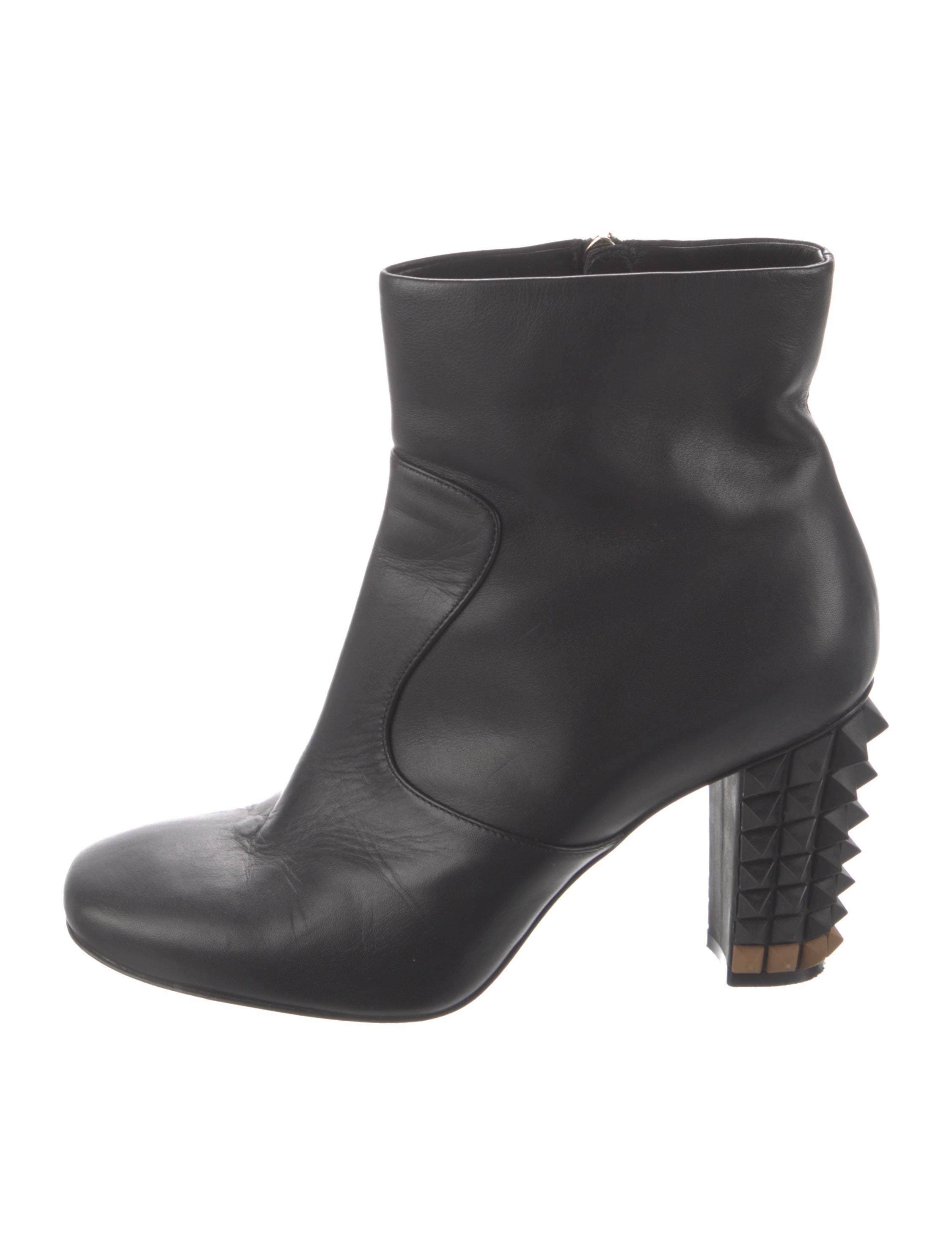 Fendi Leather Studded Accents Boots