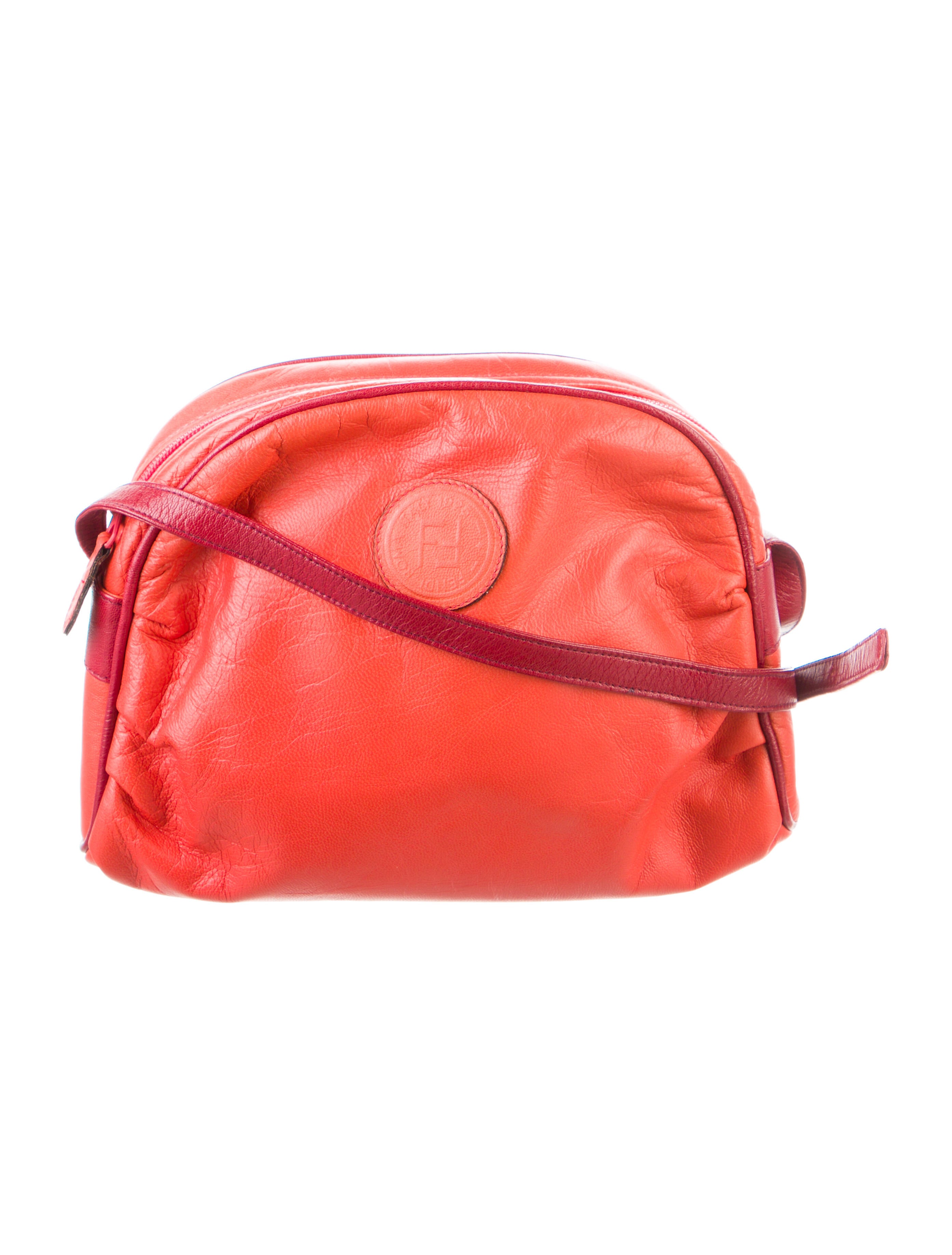 Fendi Vintage Leather Crossbody Bag Red Crossbody Bags, Handbags