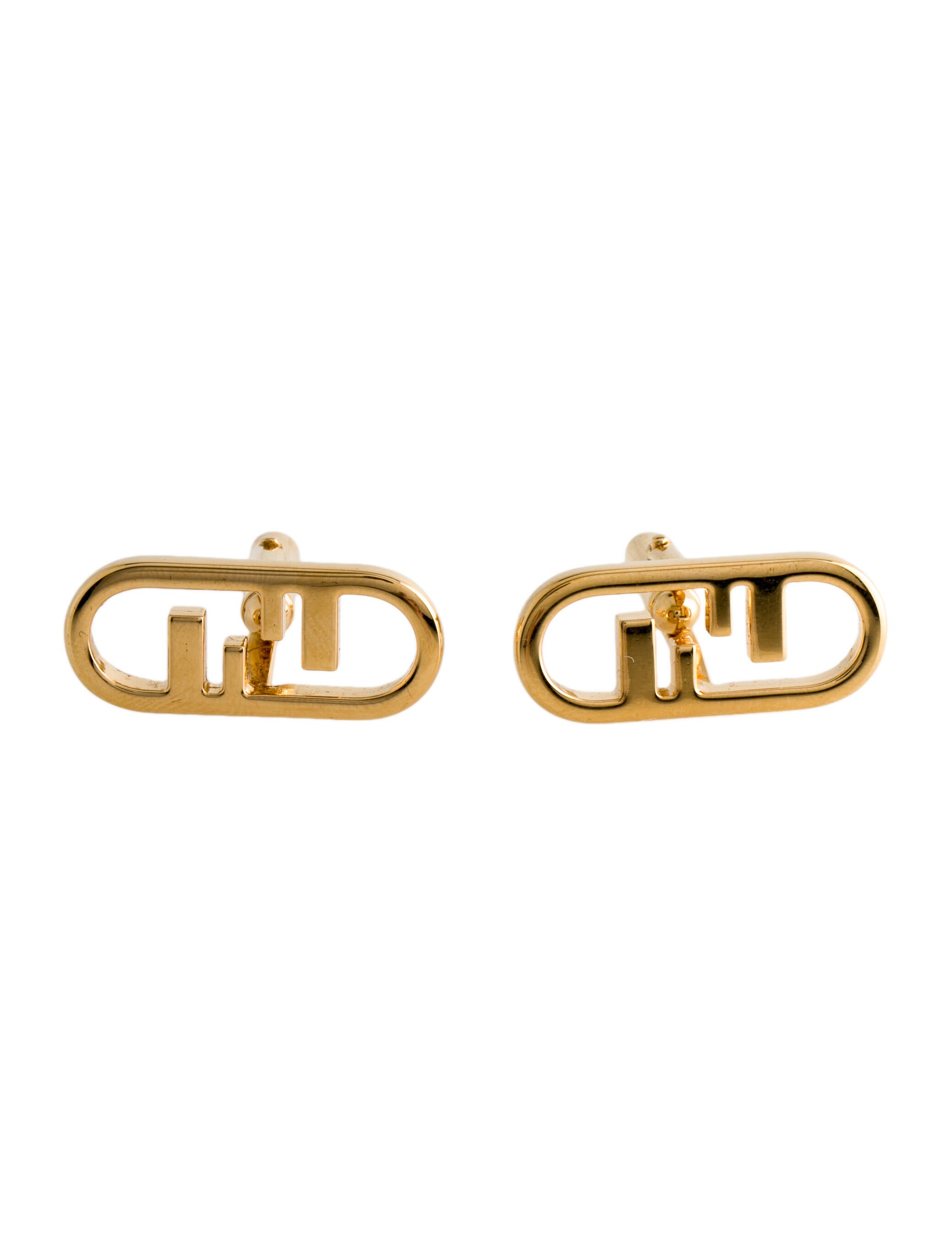 【FENDI】Fendi Shadow Cufflinks カフス ★関税送料込み Fendi O'Lock Logo Cufflinks - Gold-Tone Metal - FEN257009