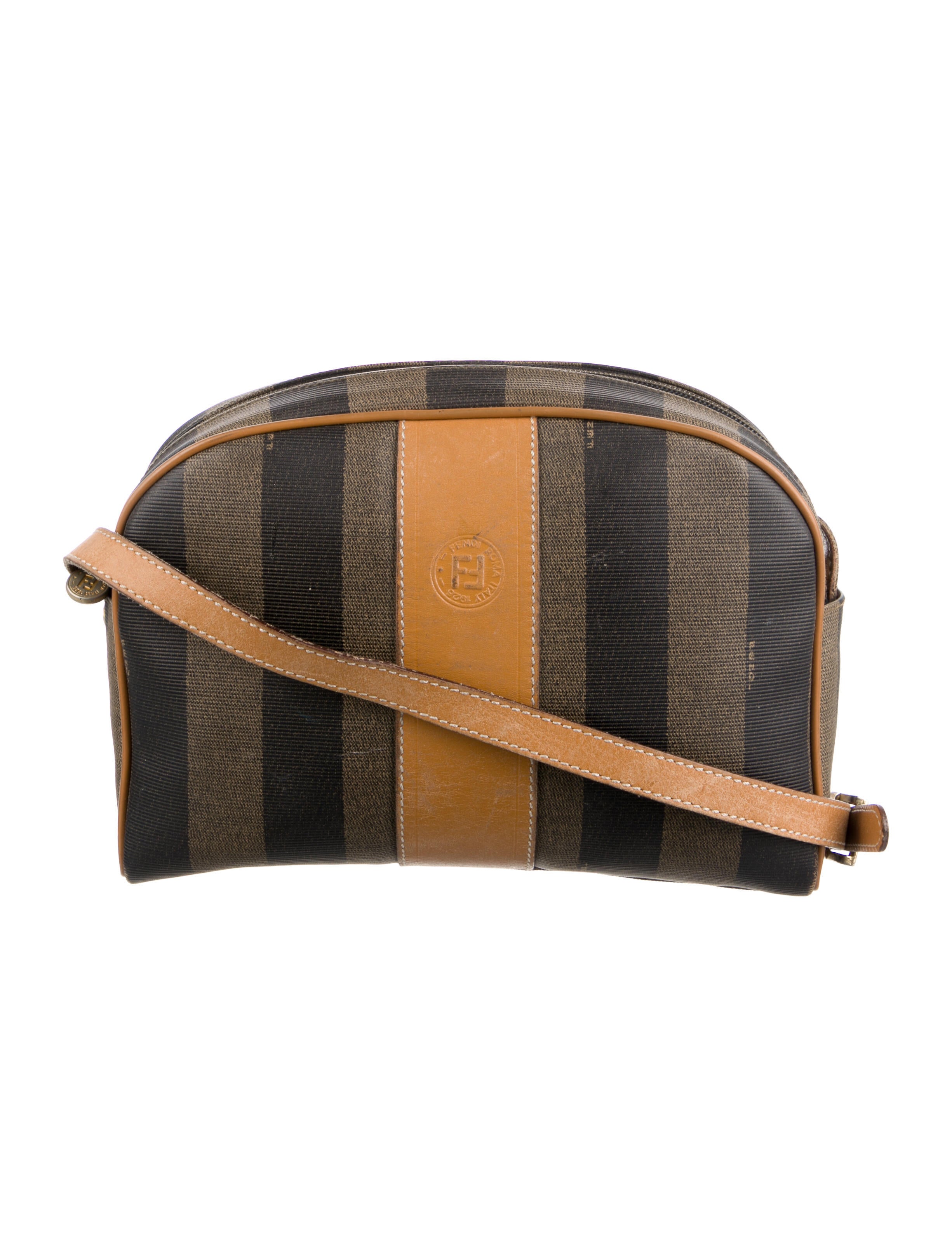 Fendi Vintage Pequin Crossbody Bag Brown Crossbody Bags, Handbags