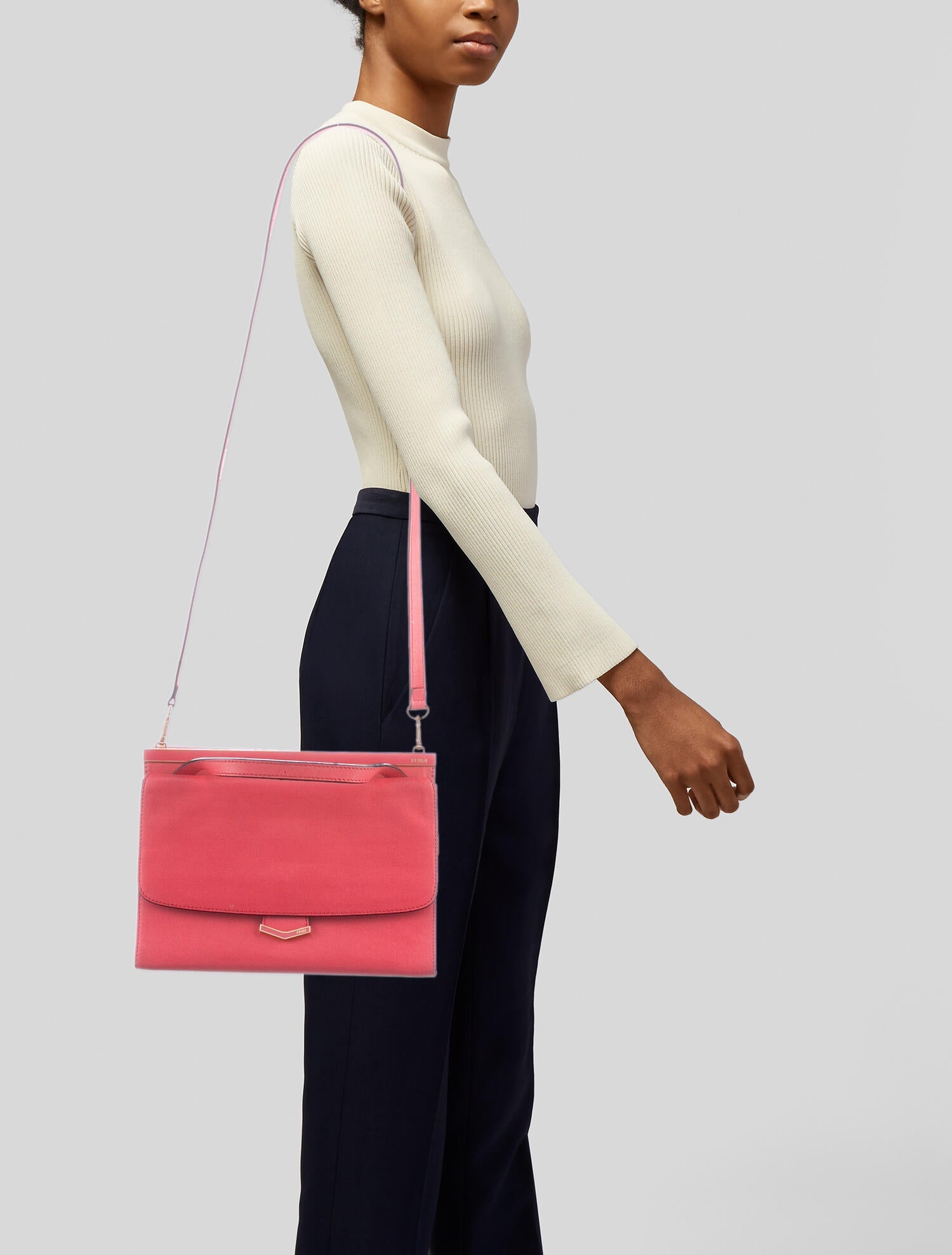 Fendi Small Demi Jour Bag Pink Handle Bags, Handbags FEN259108