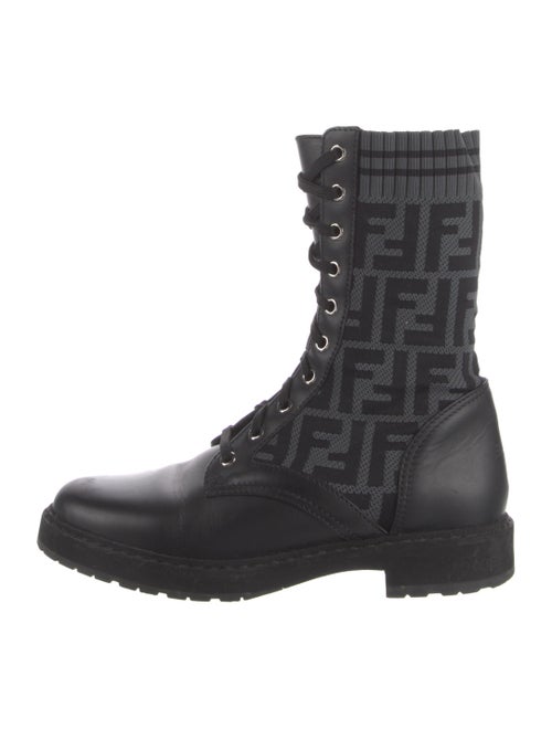 Fendi Rockoko Zucca FF Logo Combat Boots