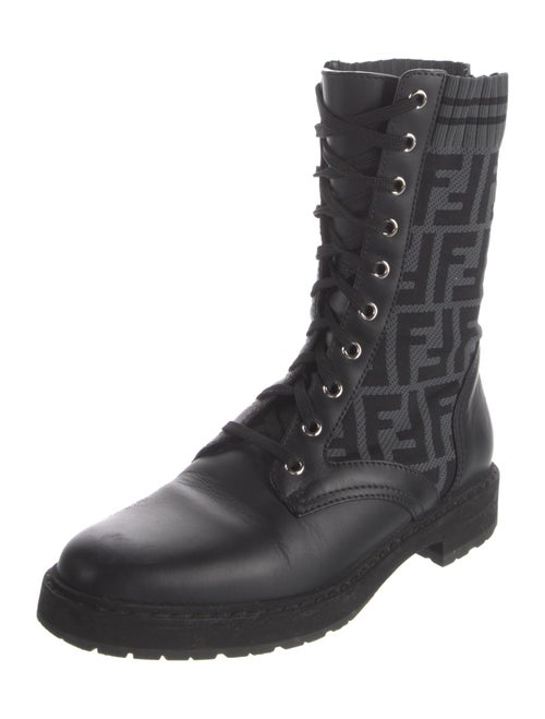 Fendi Rockoko Zucca FF Logo Combat Boots