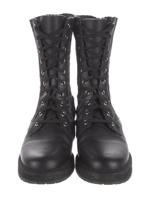 Fendi Rockoko Zucca FF Logo Combat Boots