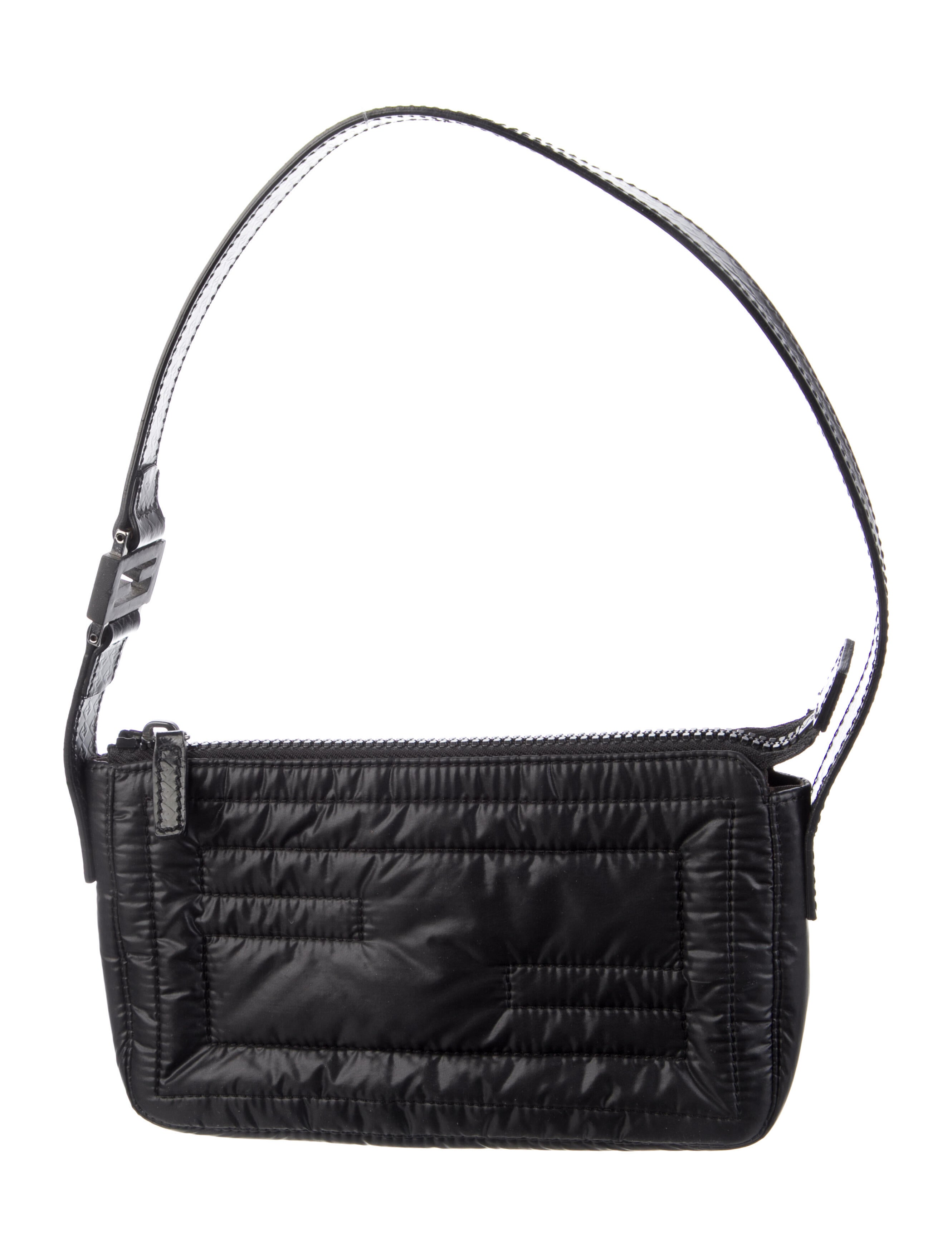 Fendi Raffia Shoulder Bag Black Shoulder Bags, Handbags FEN62278