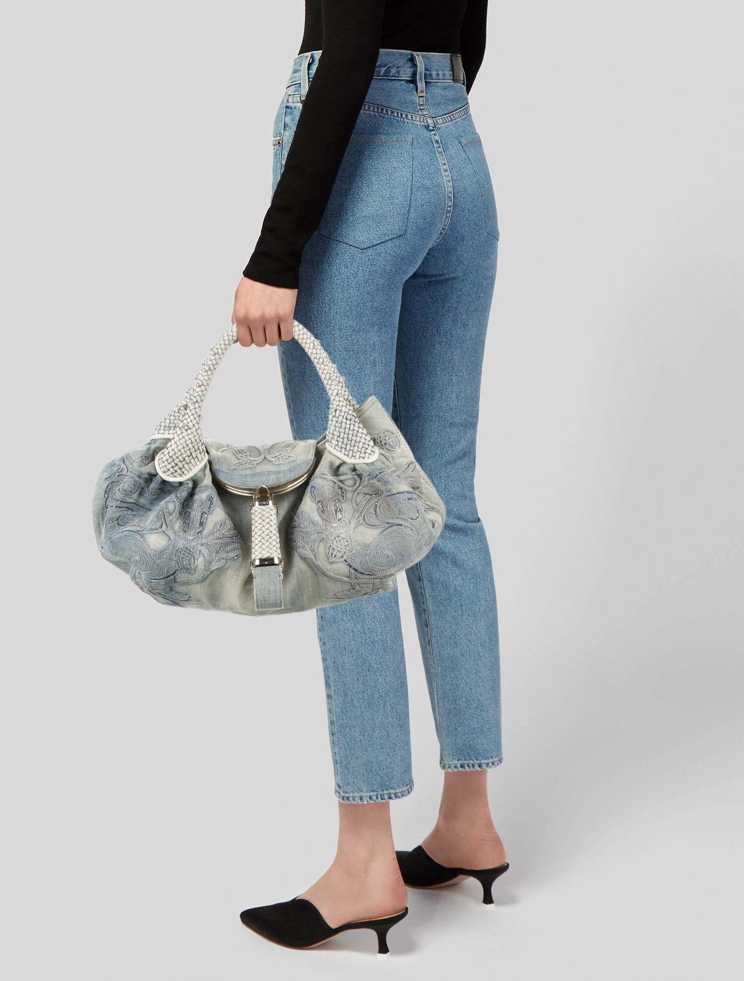 Fendi Denim Squirrel Spy Bag - Blue Hobos, Handbags - FEN262409
