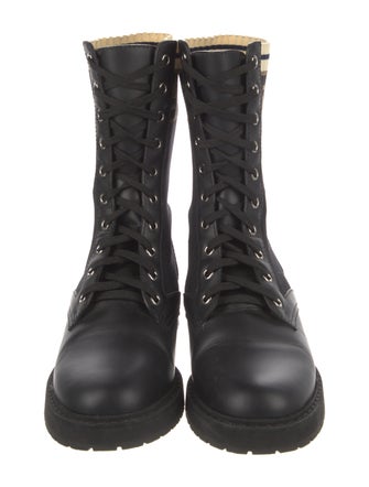 Fendi Zucca FF Logo Graphic Print Combat Boots
