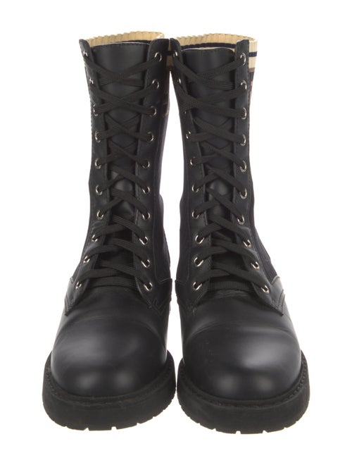 Fendi Zucca FF Logo Graphic Print Combat Boots