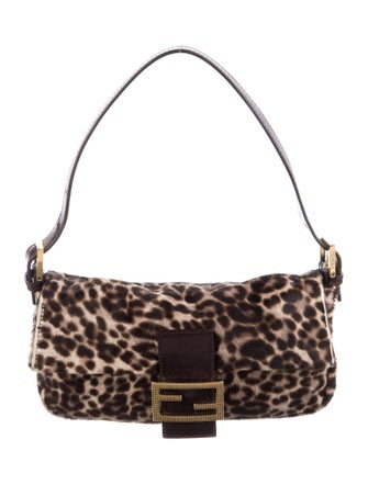 Fendi Animal Print Calf Hair Baguette