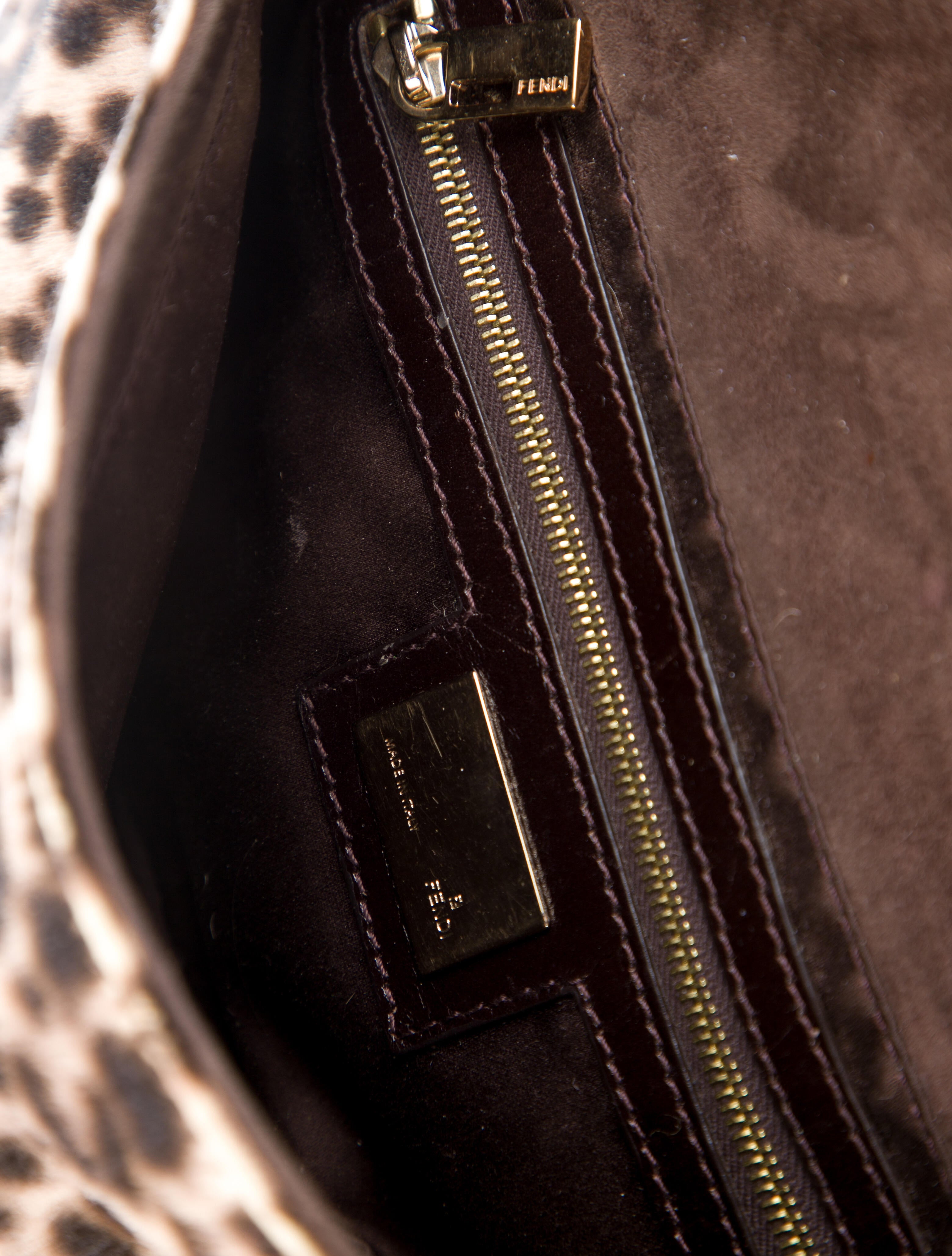 Fendi Animal Print Calf Hair Baguette