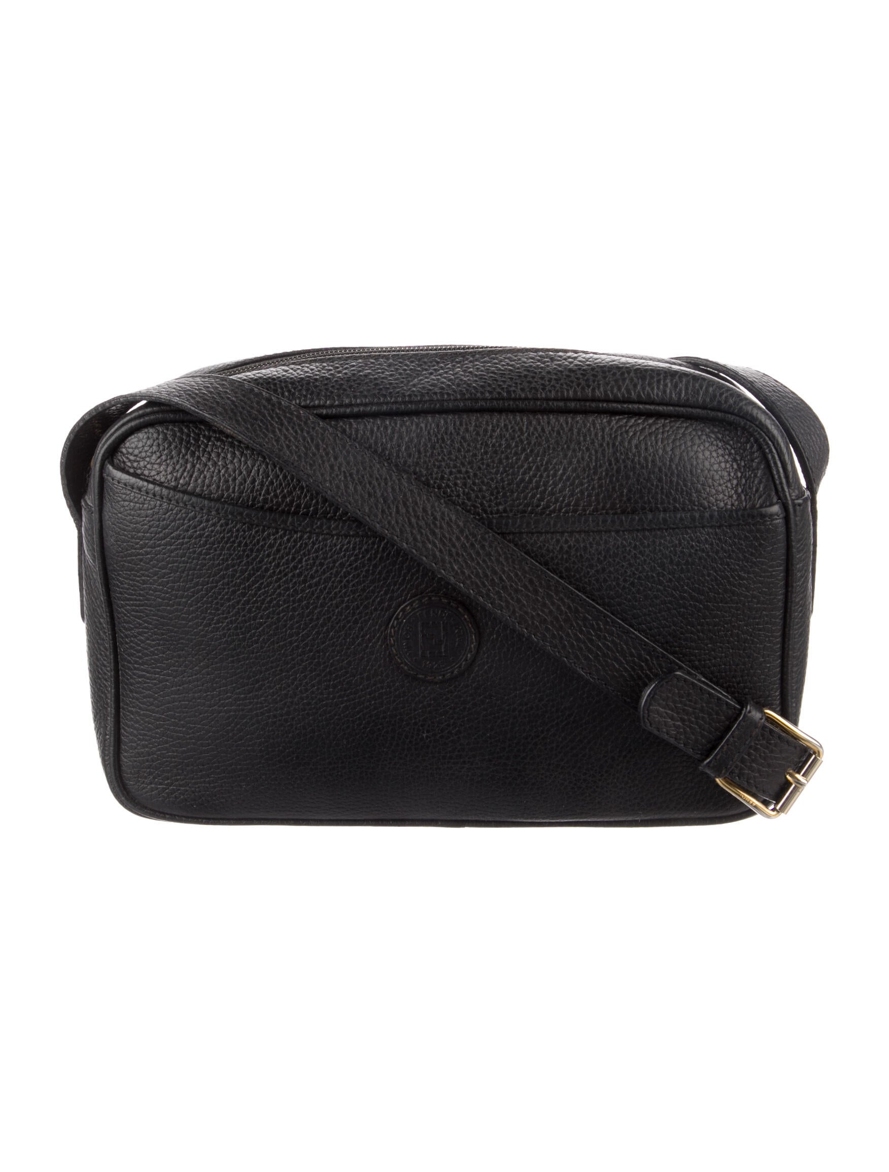 Fendi Vintage Leather Crossbody Bag Black Crossbody Bags, Handbags