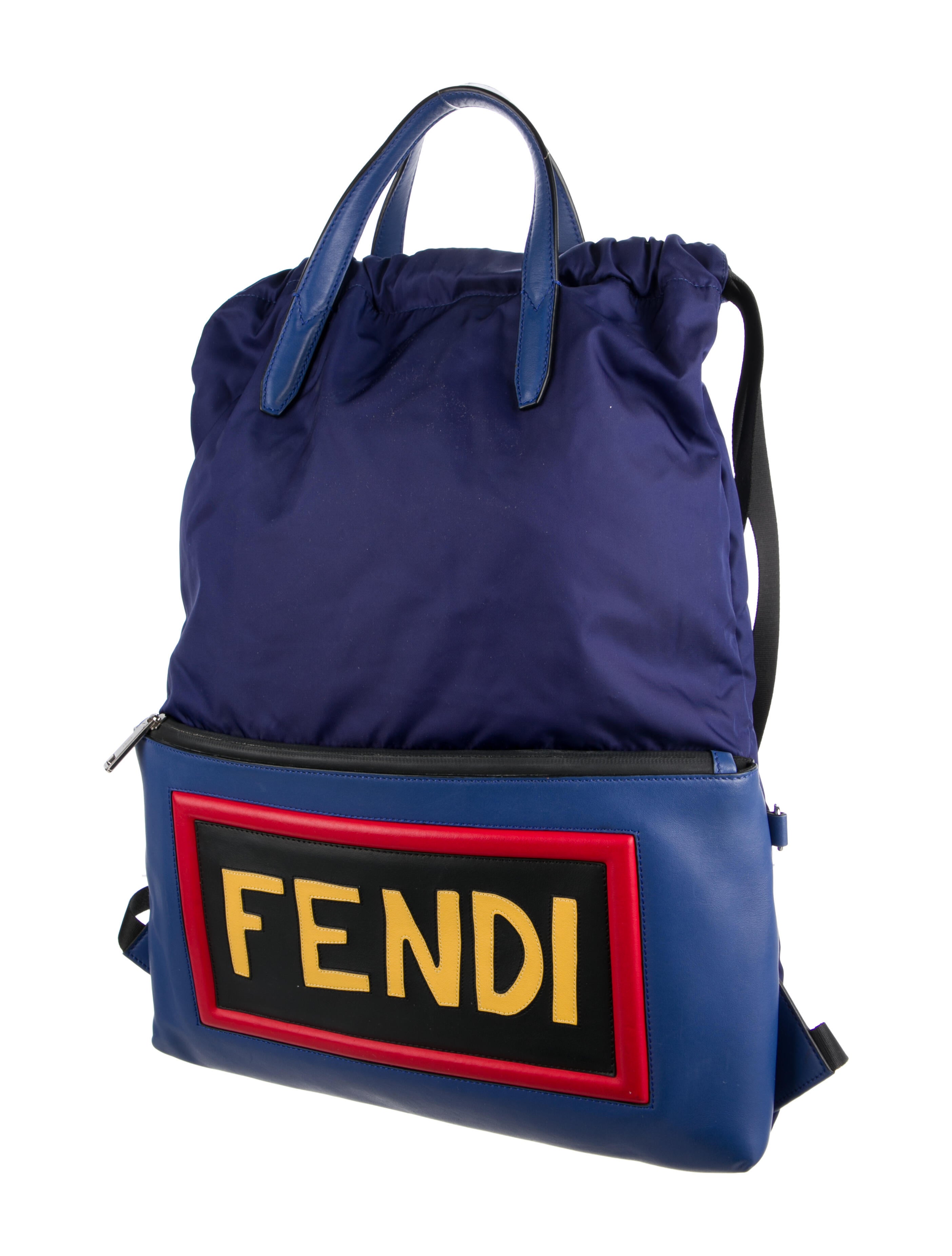 Fendi Vocabulary Tote Backpack Blue Backpacks, Handbags FEN265284 The RealReal