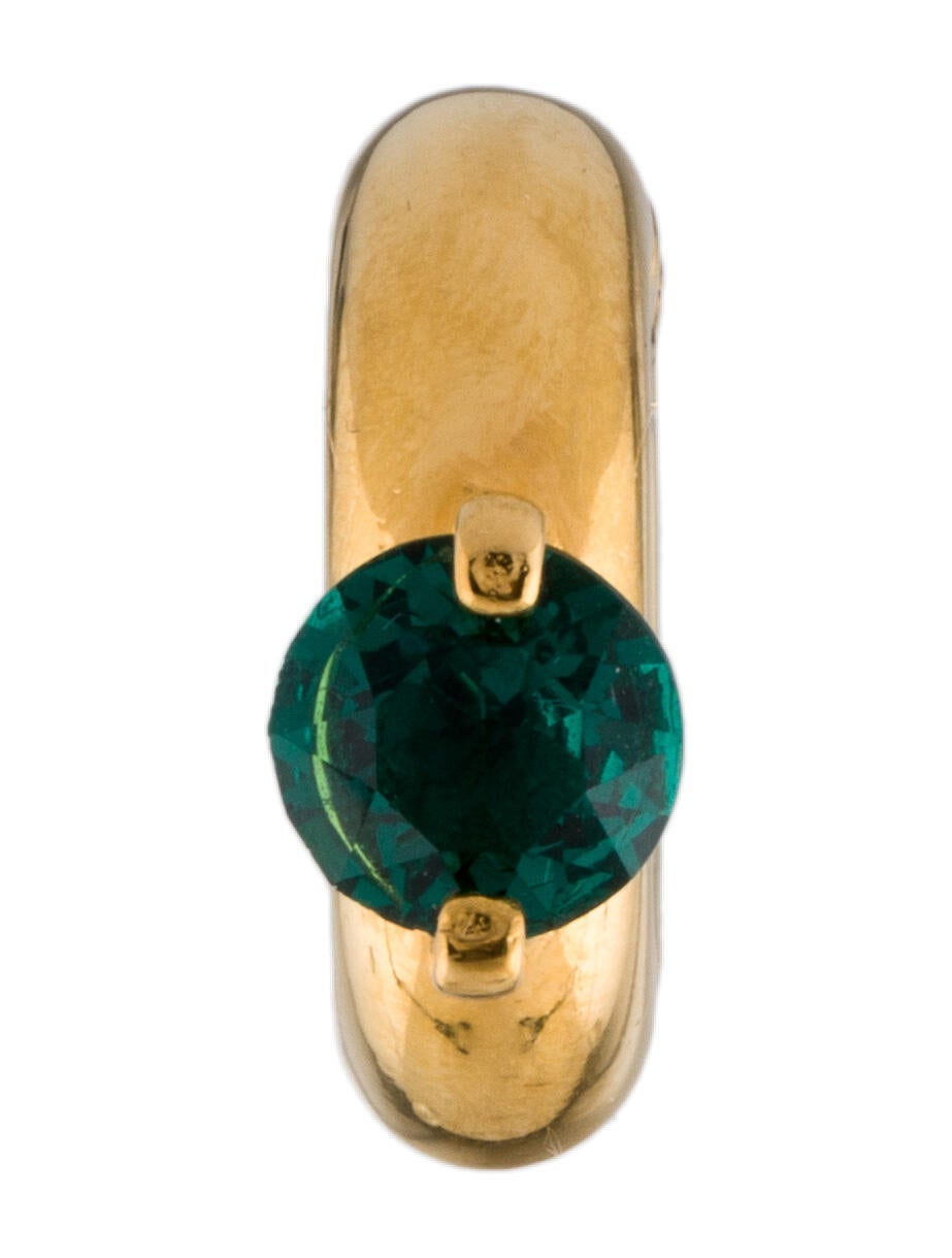 Fendi Crystal Ear Cuff Green, GoldTone Metal Ear Cuff, Earrings