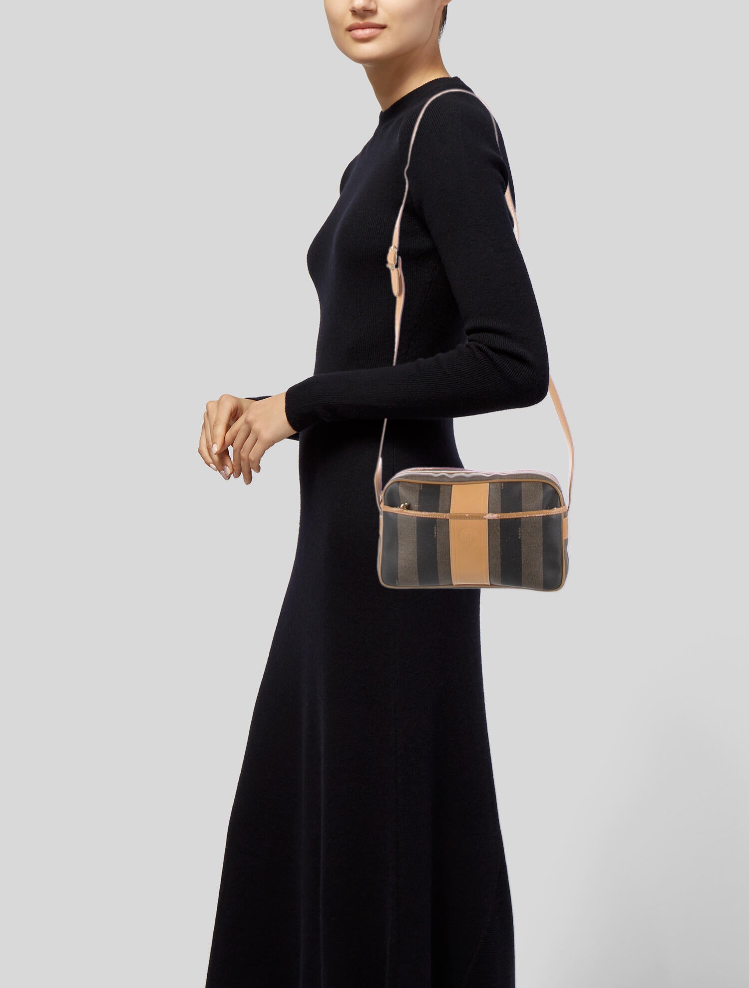 Fendi Pequin Camera Bag Brown Crossbody Bags, Handbags FEN272341 The RealReal