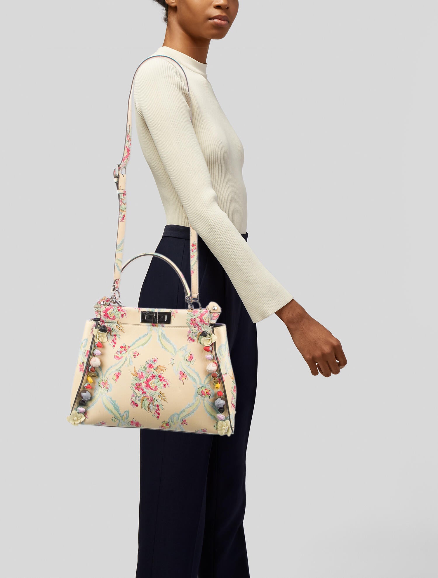 Fendi Medium Marie Antoinette Peekaboo Handle Bag - Yellow Handle