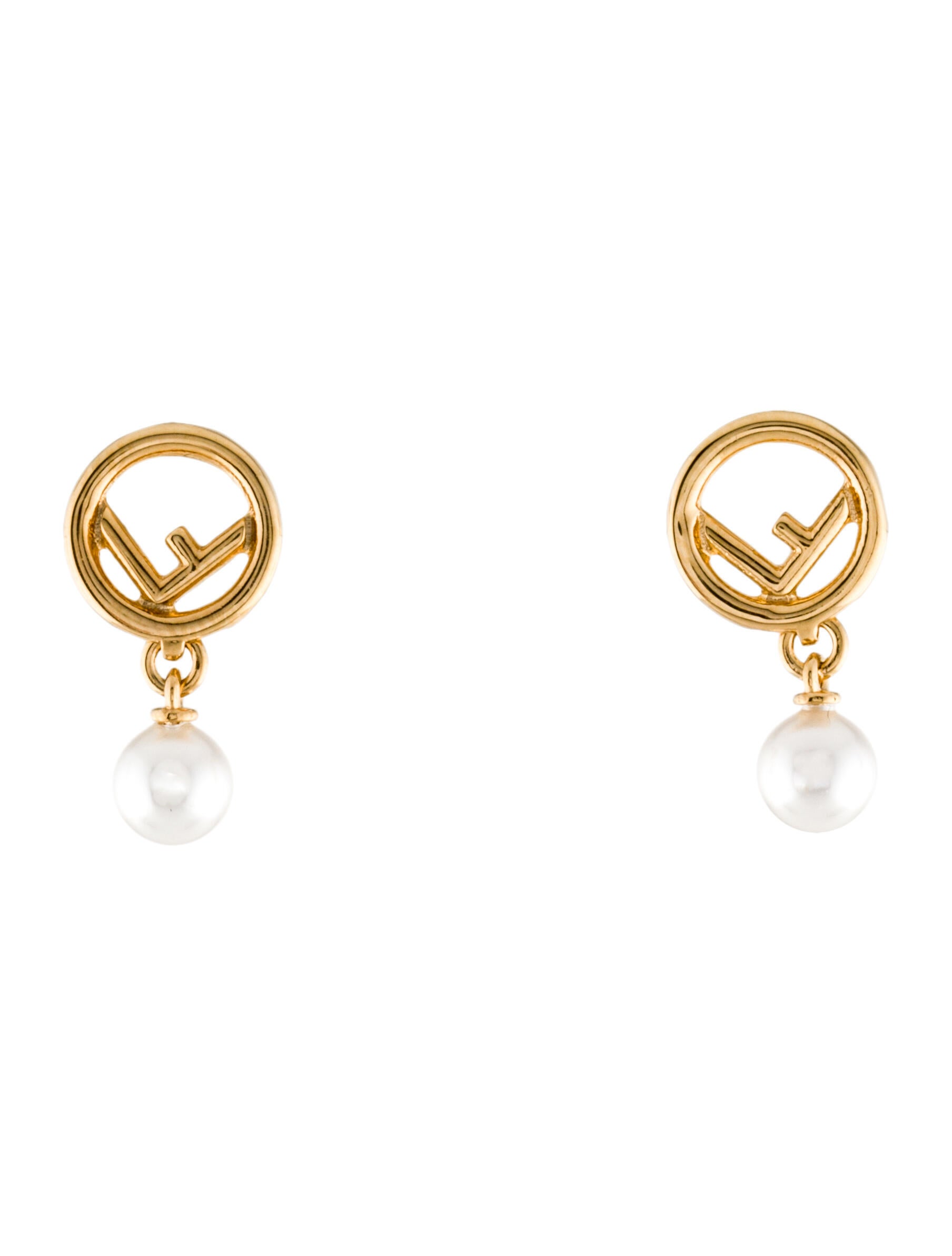 アクセサリー Fendi Earring Fendi FF Crystal Embellished Gold Hoop Earrings – Queen Bee