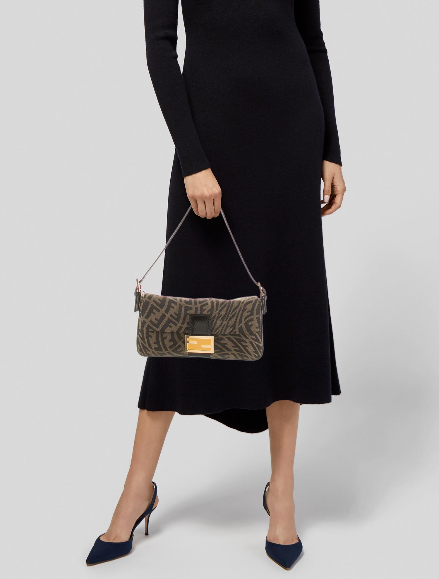 Fendi Fendi x Sarah Coleman Python-Trimmed Vertigo Baguette