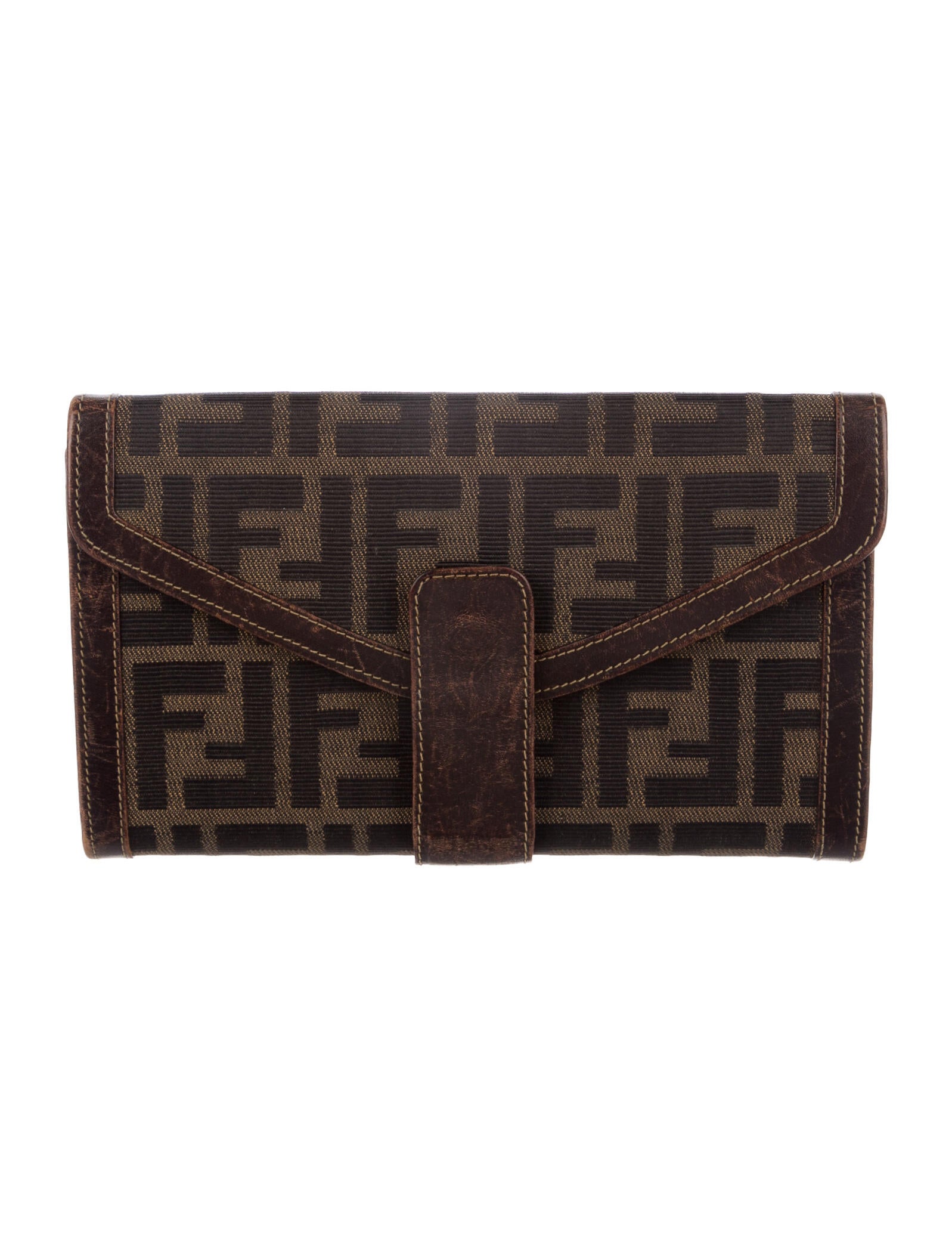 Fendi Vintage Zucca FF Logo Continental Wallet