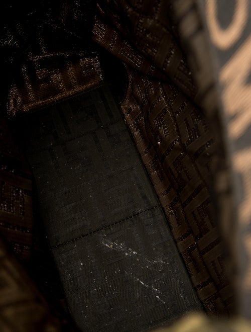 Fendi Leather Trimmed Zucca Medium Foldable Tote