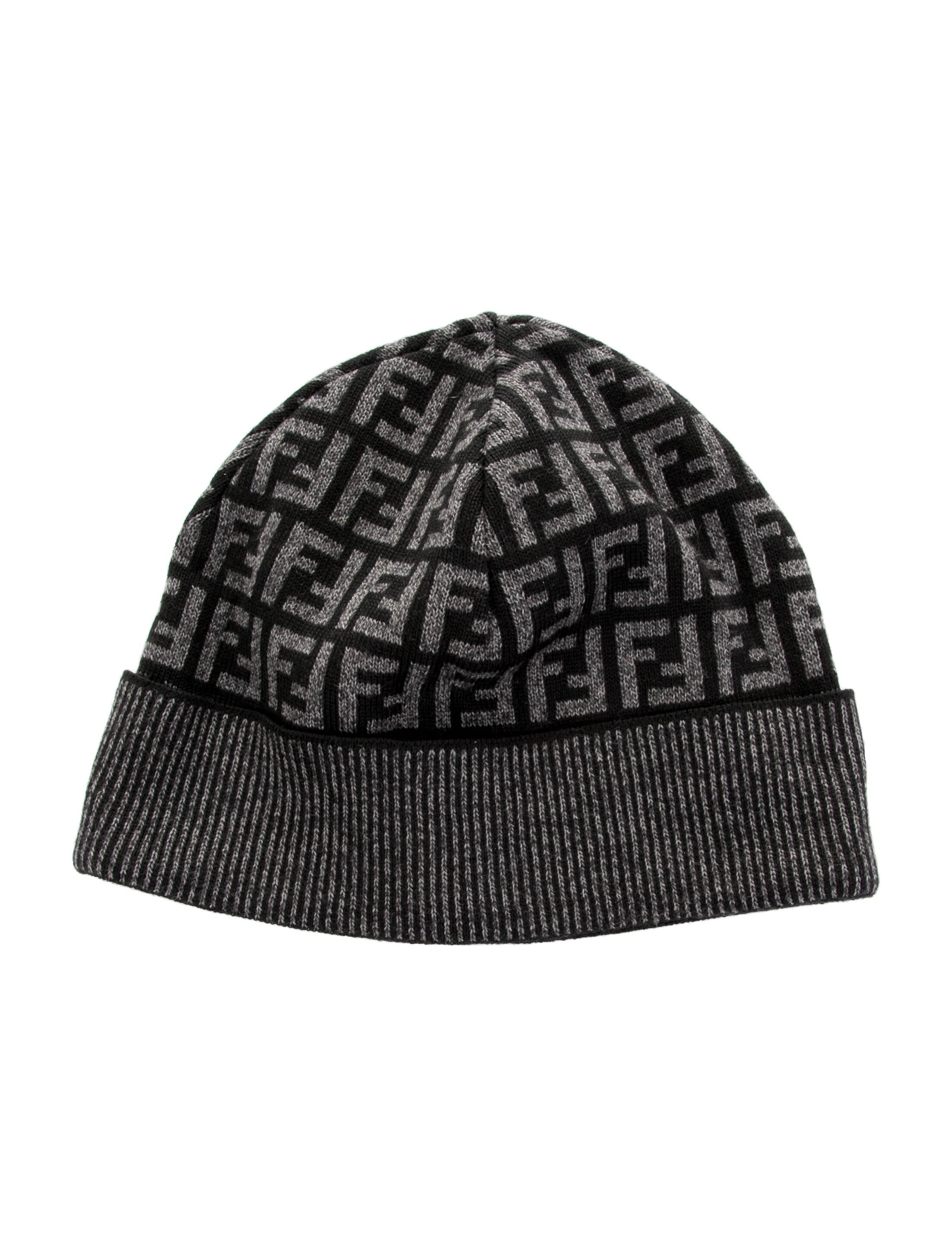 Fendi FF Knit Beanie w/ Tags - Black Hats, Accessories - FEN281665
