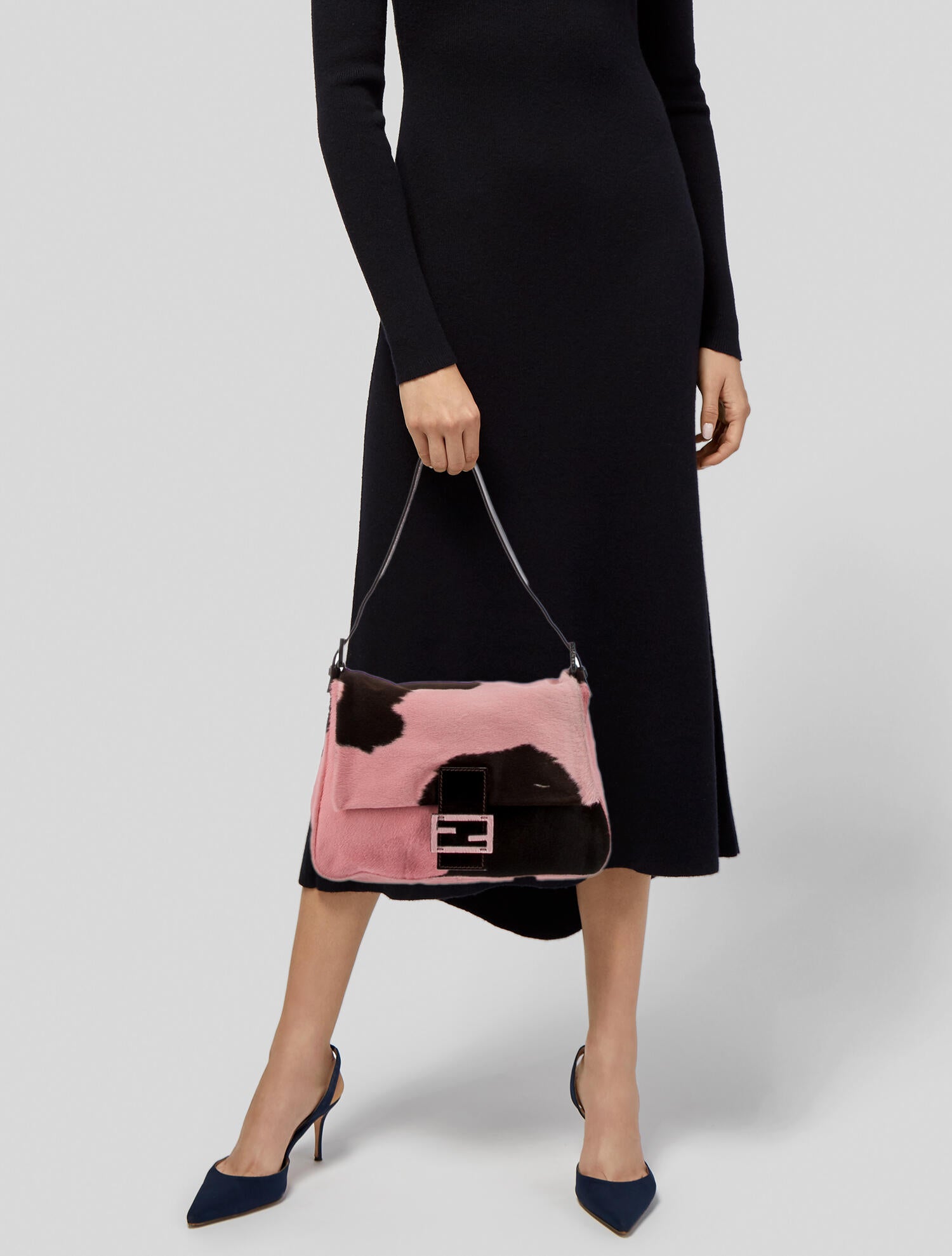 Fendi Ponyhair Mama Forever Baguette - Pink Shoulder Bags