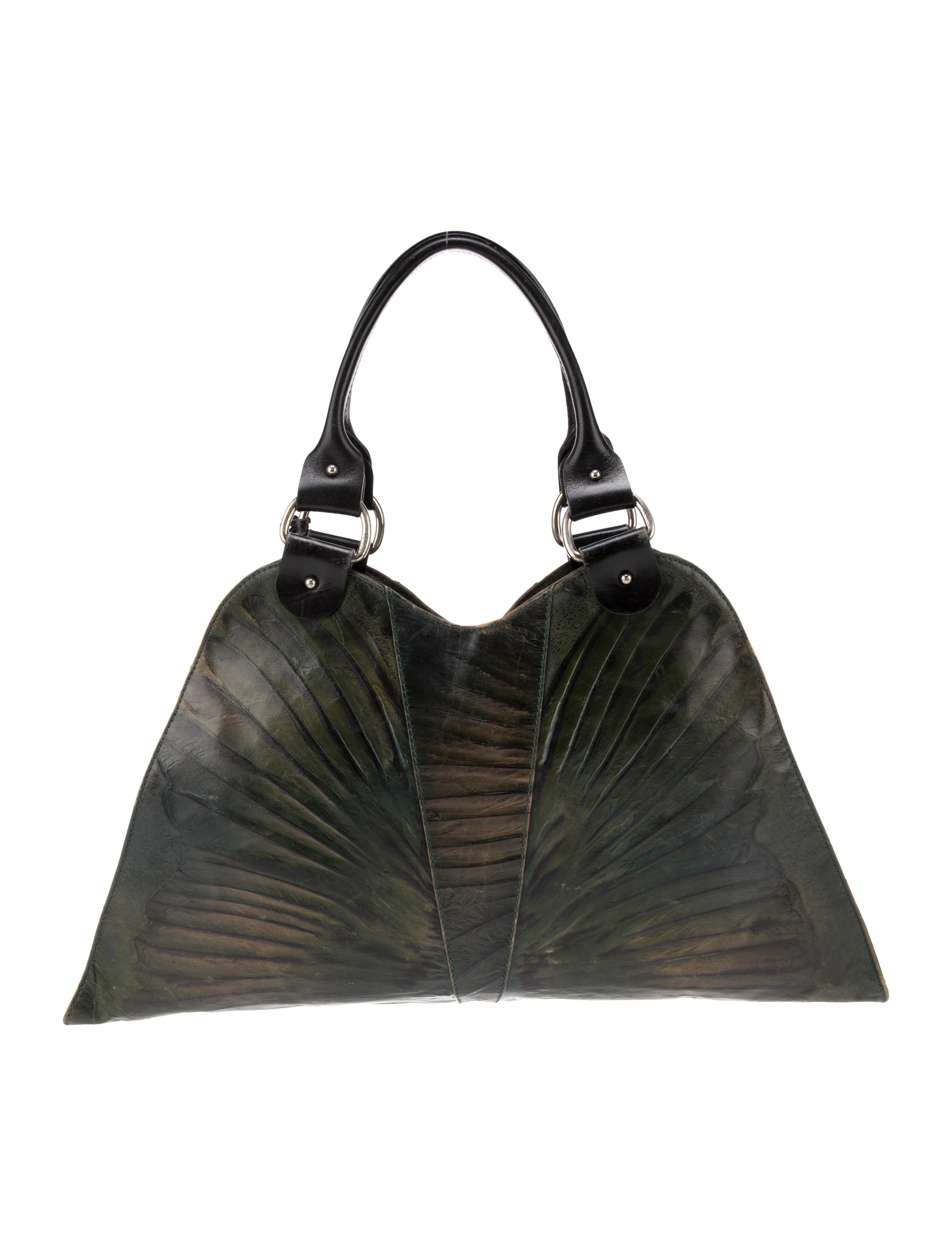 FENDI フェンディ 回転フェイス ハラコ Fendi Diavolo Trapezio Bag - Green Shoulder Bags, Handbags