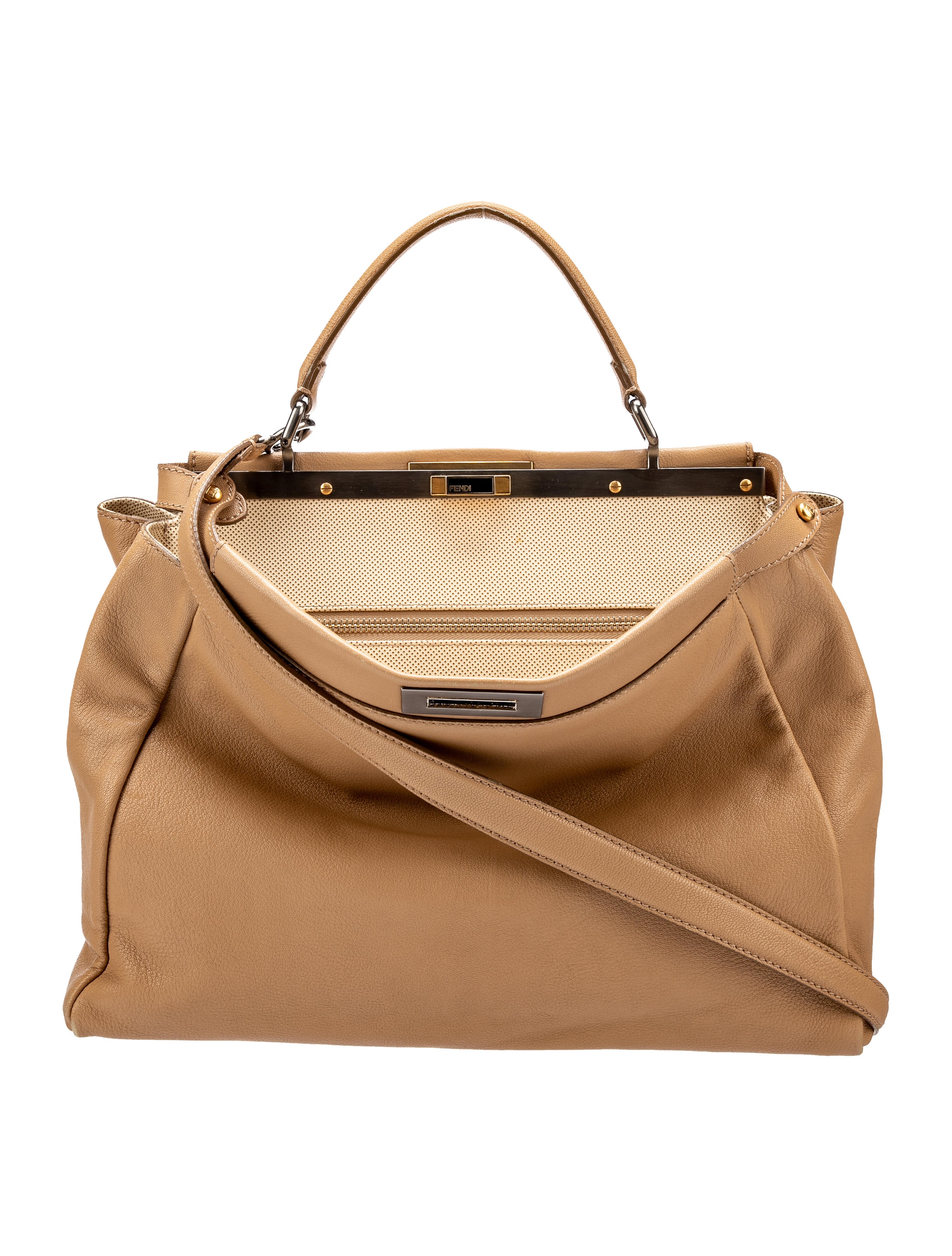 Fendi Large Peekaboo Handle Bag Neutrals Totes, Handbags FEN285835