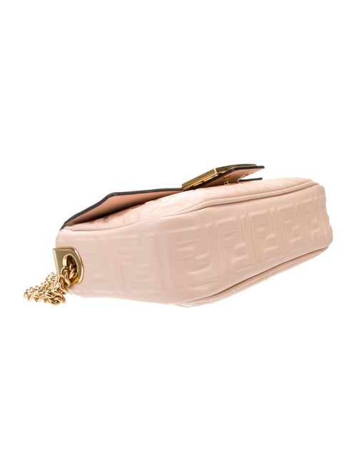 Fendi 2022 Midi FF Embossed Baguette Chain Bag