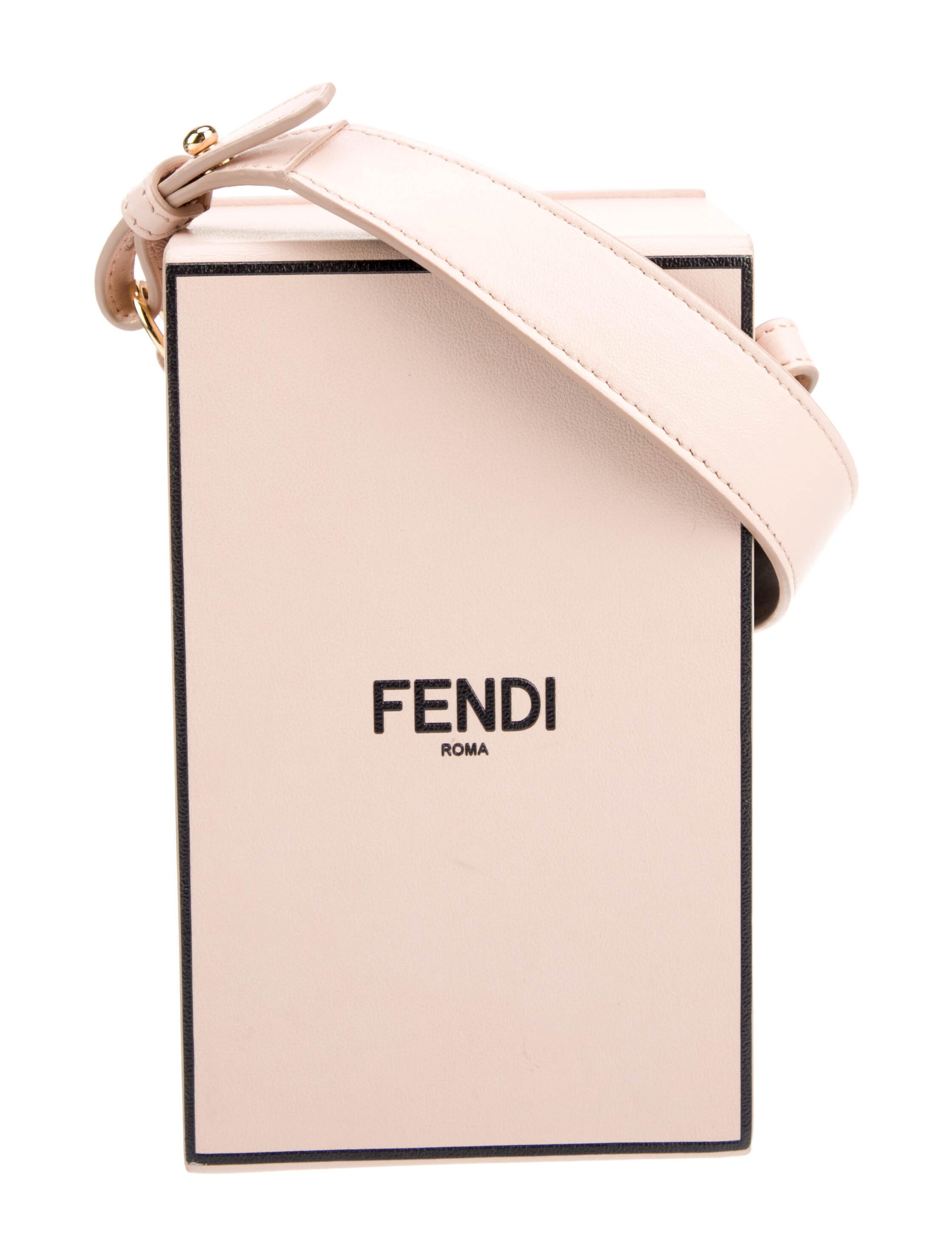 Fendi Logo Vertical Box Pink Crossbody Bags, Handbags FEN288535