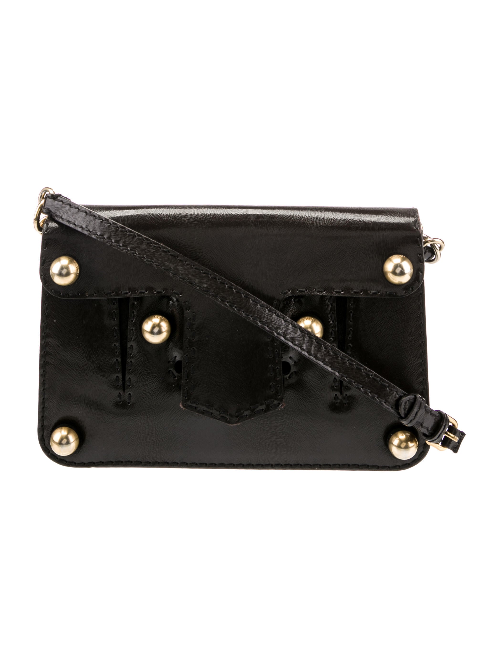 Fendi Studded Leather Crossbody Bag Black Crossbody Bags, Handbags