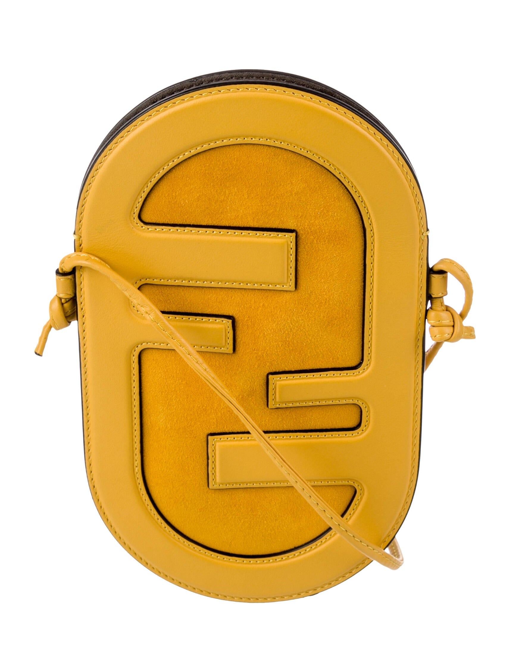 Fendi 2021 O'Lock Phone Holder Yellow Crossbody Bags, Handbags