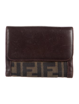 Fendi Zucca FF Logo Canvas Wallet
