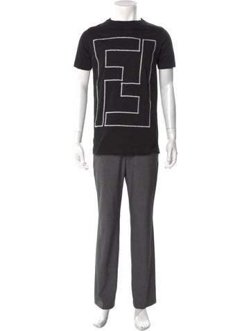 Fendi T-Shirts Graphic Print Crew Neck T-Shirt US 6 | M