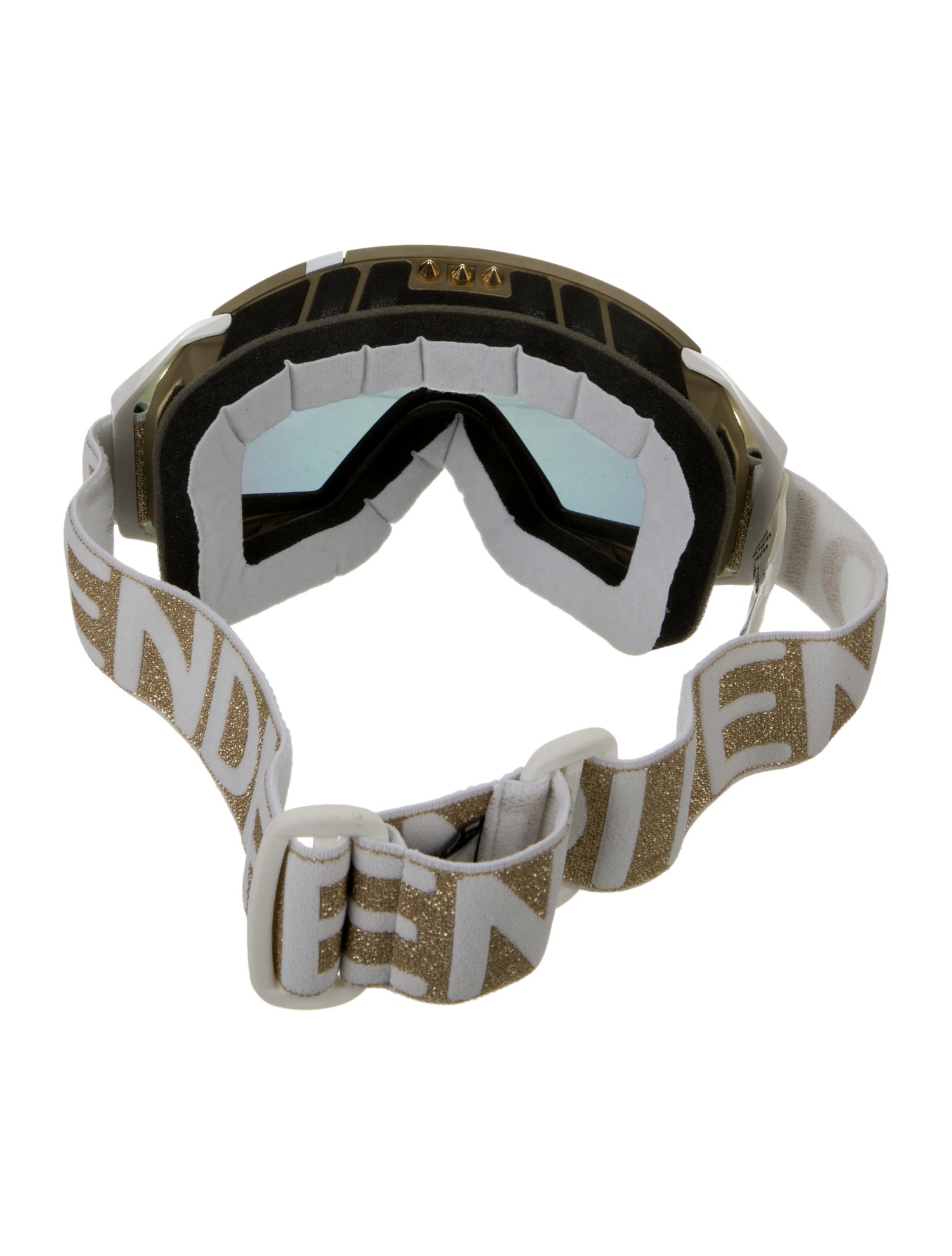 Fendi 2020 Golden Roma Mirrored Ski Goggles Black Snow Gear, Sports