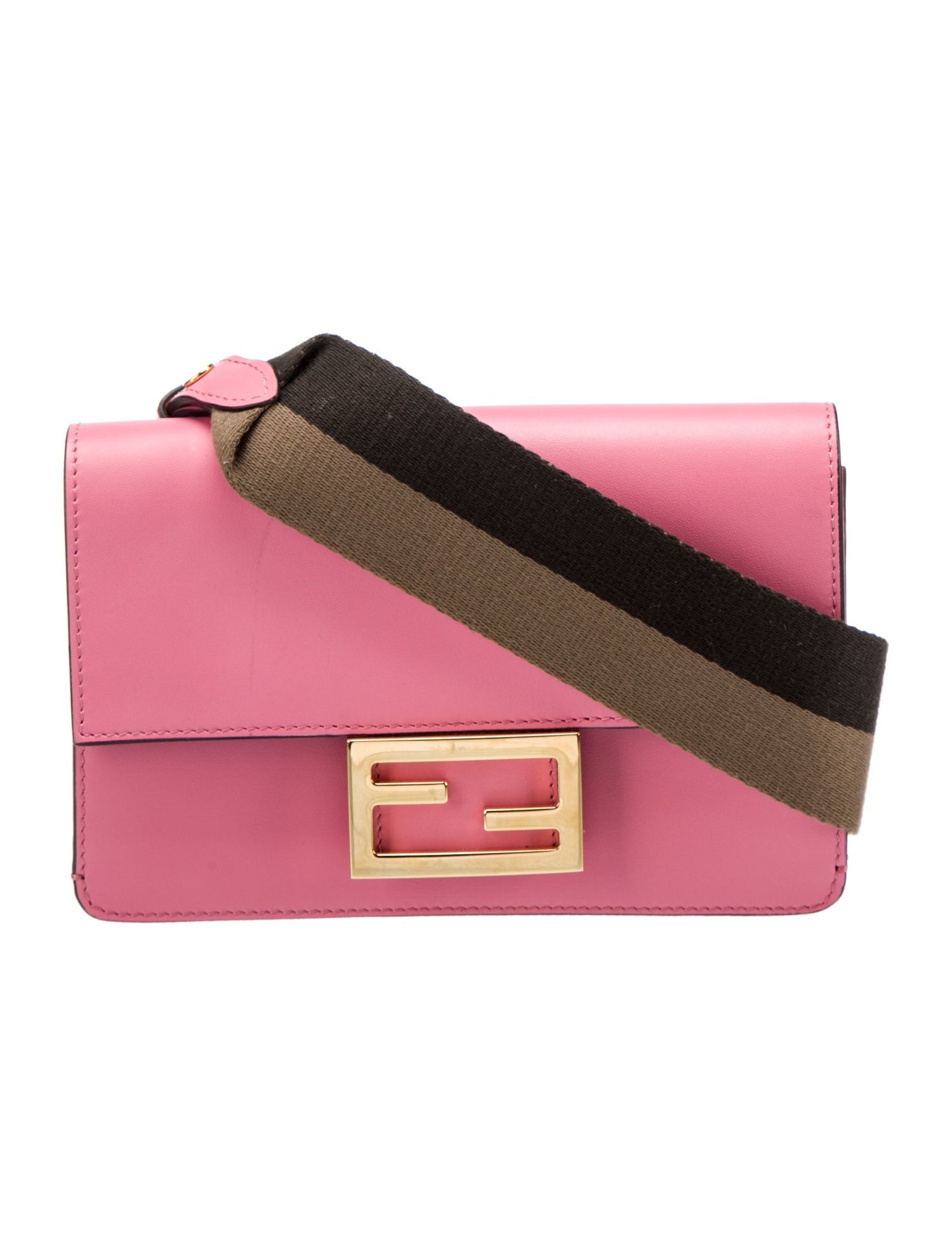 Fendi 2021 Flat Baguette Shoulder Bag Pink Shoulder Bags, Handbags