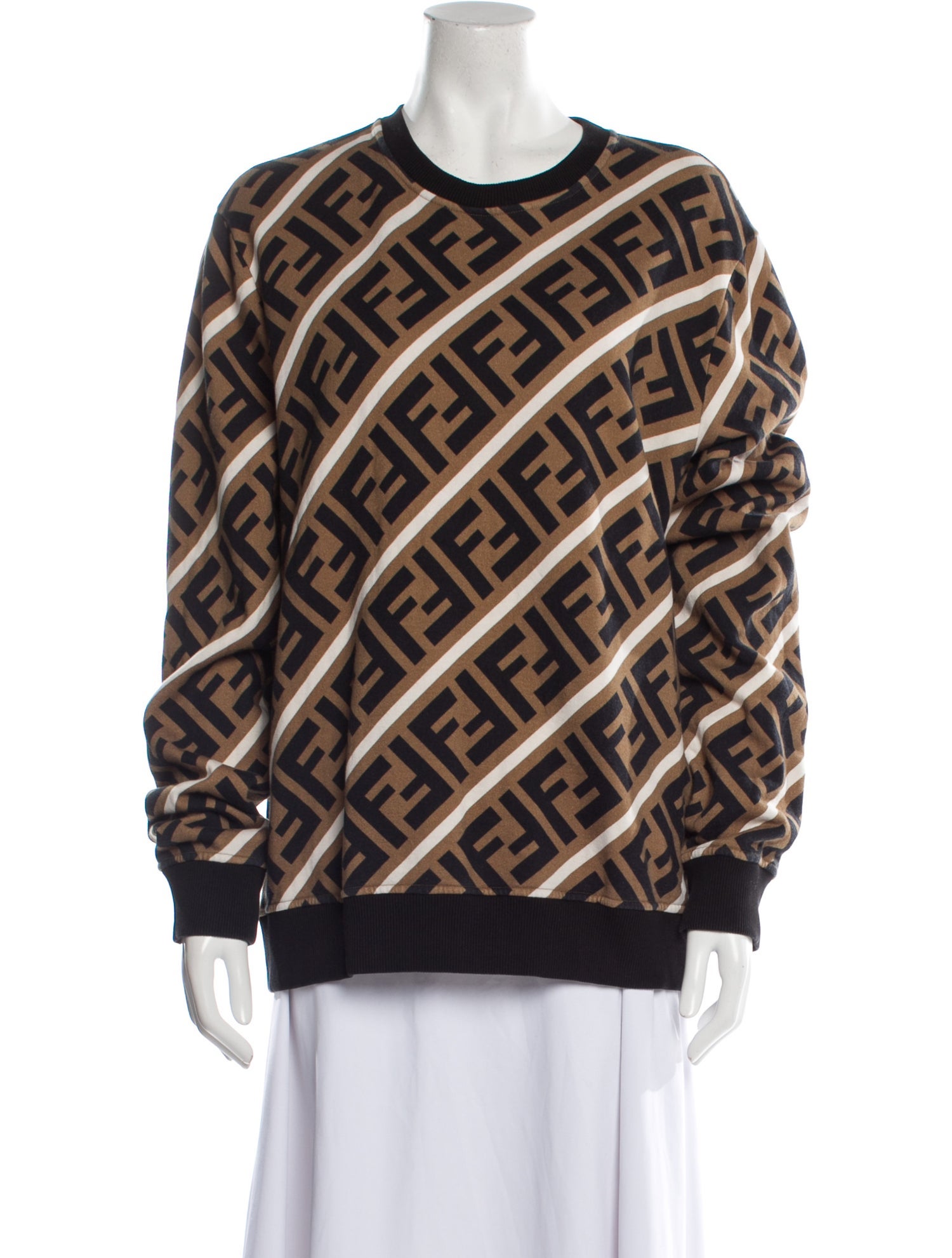 Fendi Printed Crew Neck Pullover