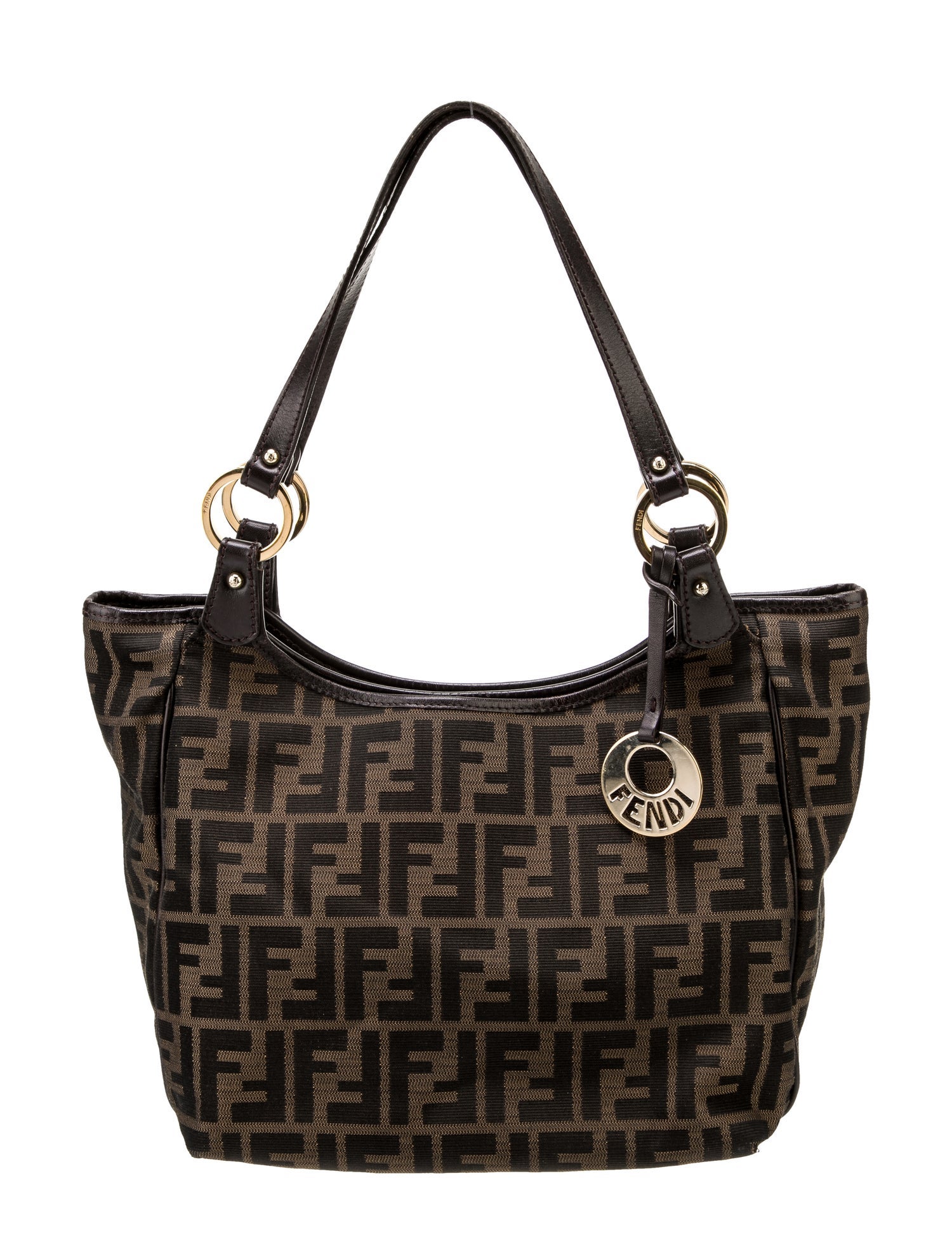 Fendi Vintage Zucca Shoulder Bag Brown Shoulder Bags, Handbags