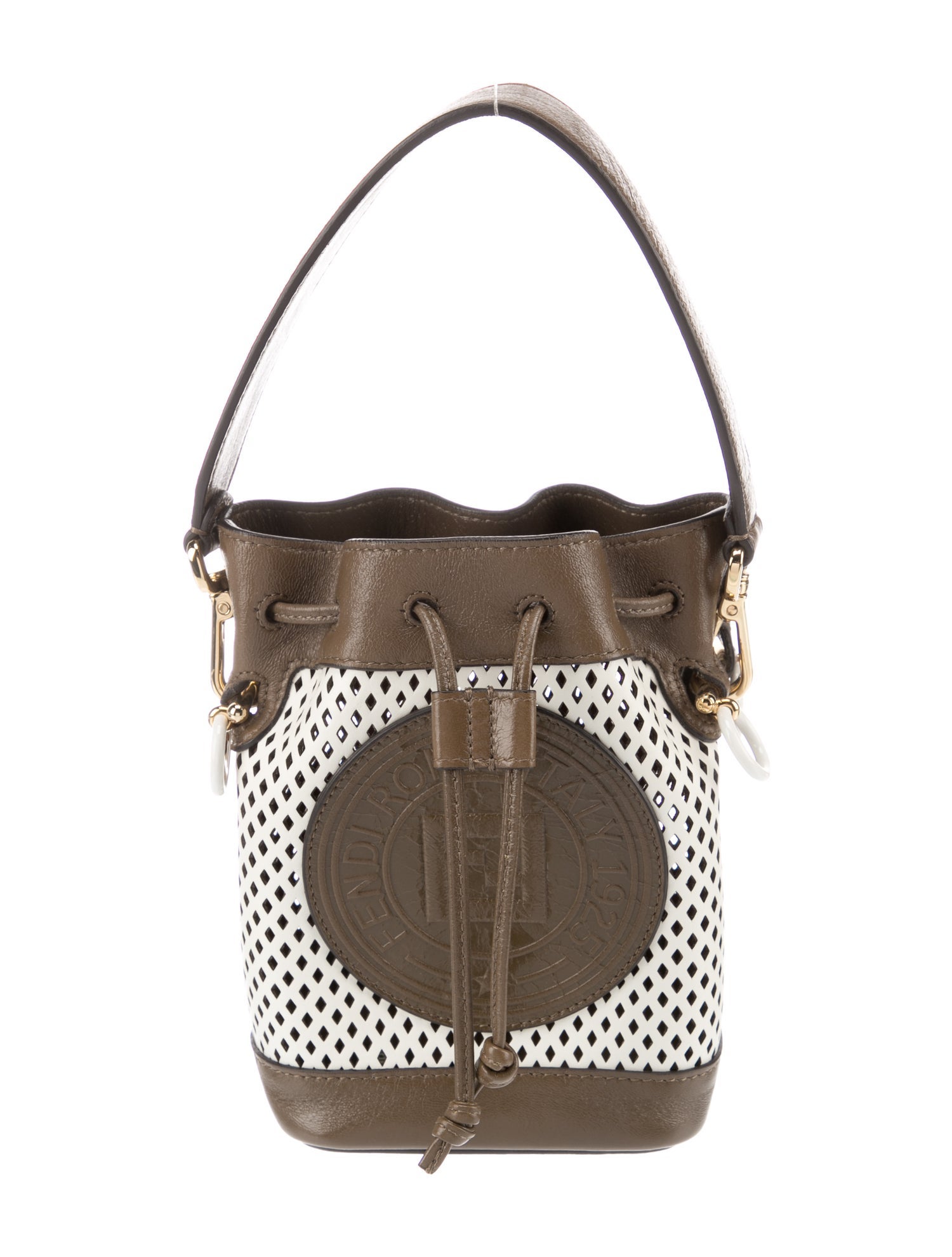 Alaïa Leather Lasercut Bucket Bag White Bucket Bags, Handbags
